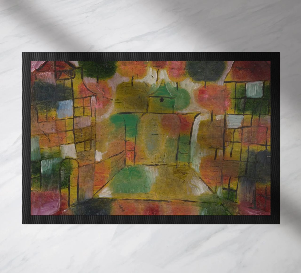 Paul Klee – Tree and Architecture: Rhythms 1920 doormat by Wirla