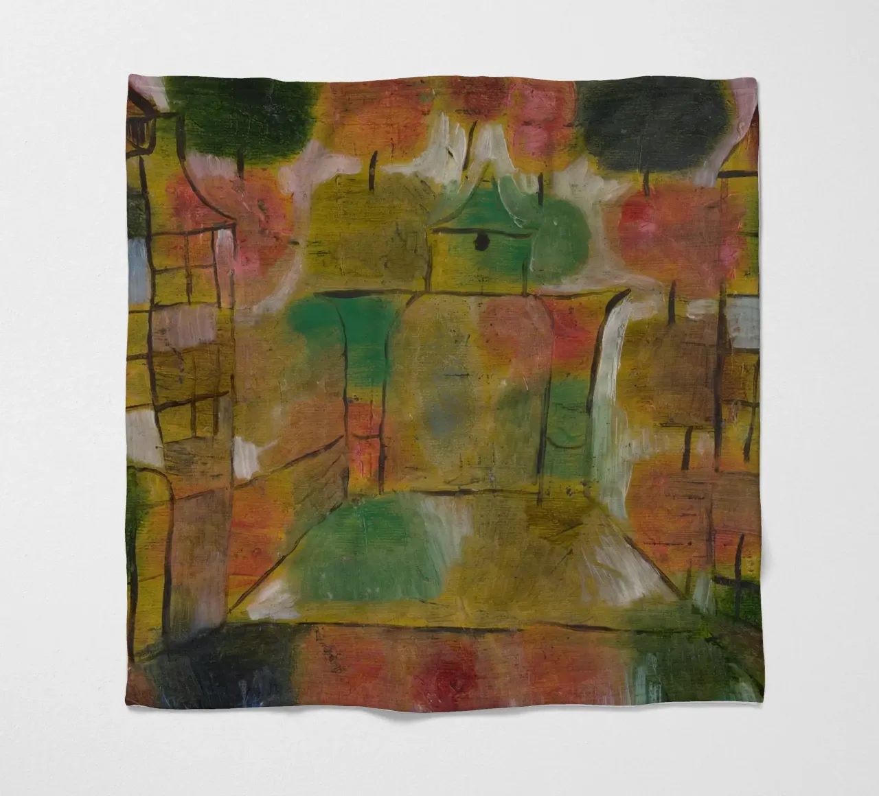 Paul Klee – Tree and Architecture: Rhythms 1920 fleece blanket by Wirla