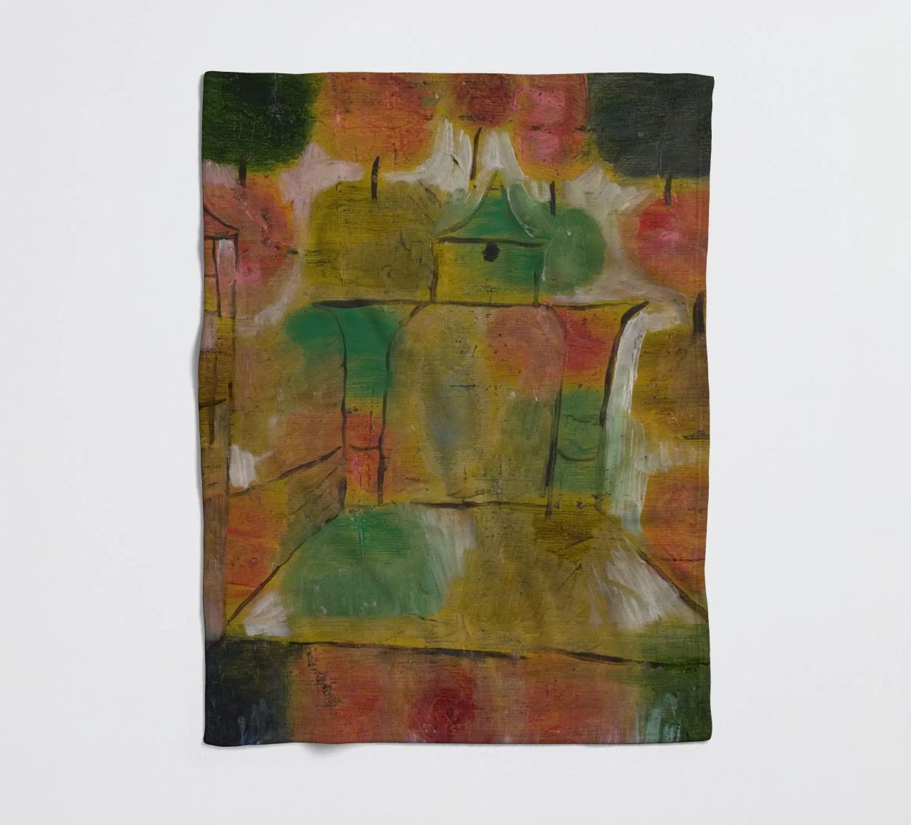 Paul Klee – Tree and Architecture: Rhythms 1920 fleece blanket by Wirla