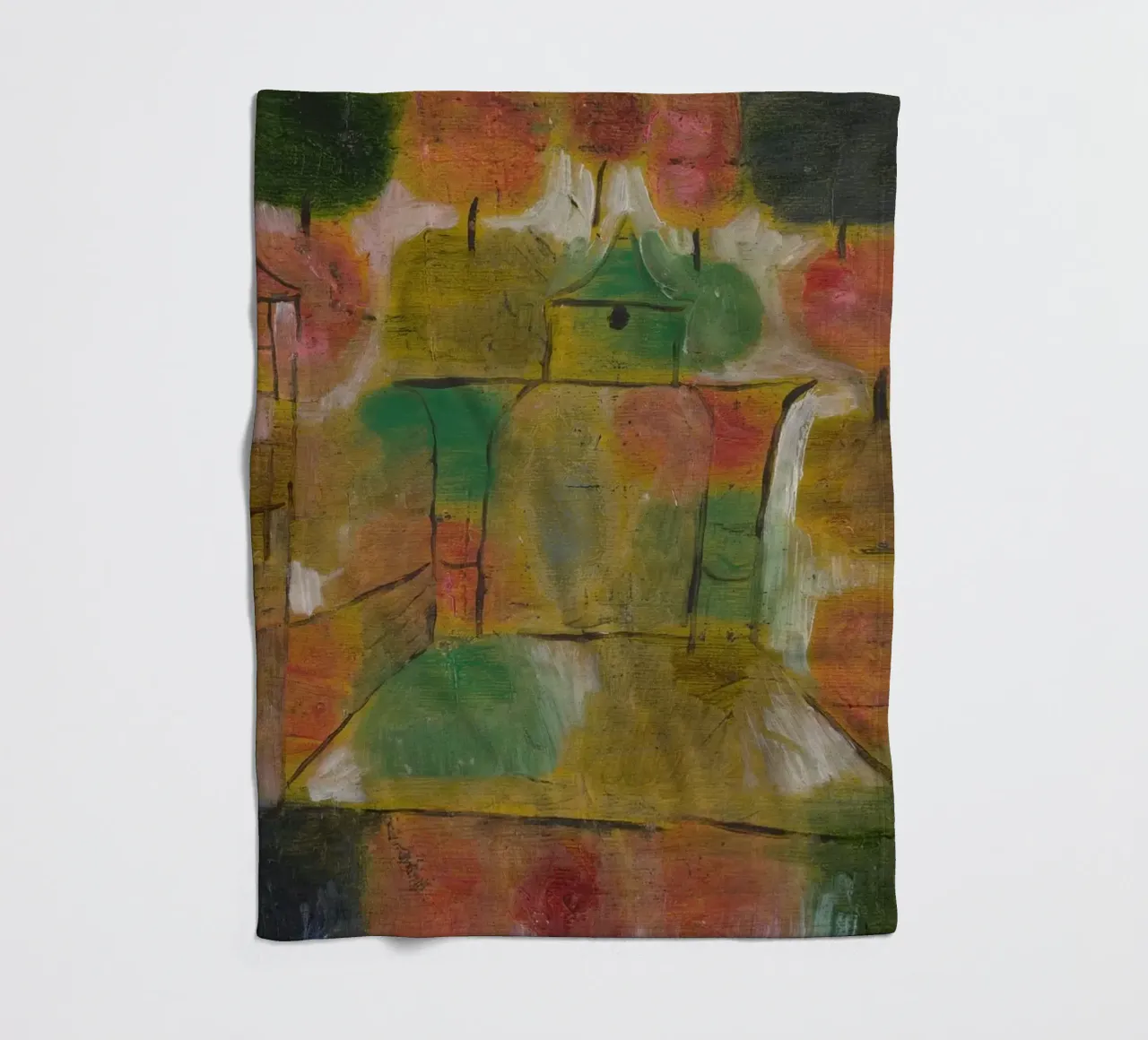 Paul Klee – Tree and Architecture: Rhythms 1920 fleece blanket by Wirla