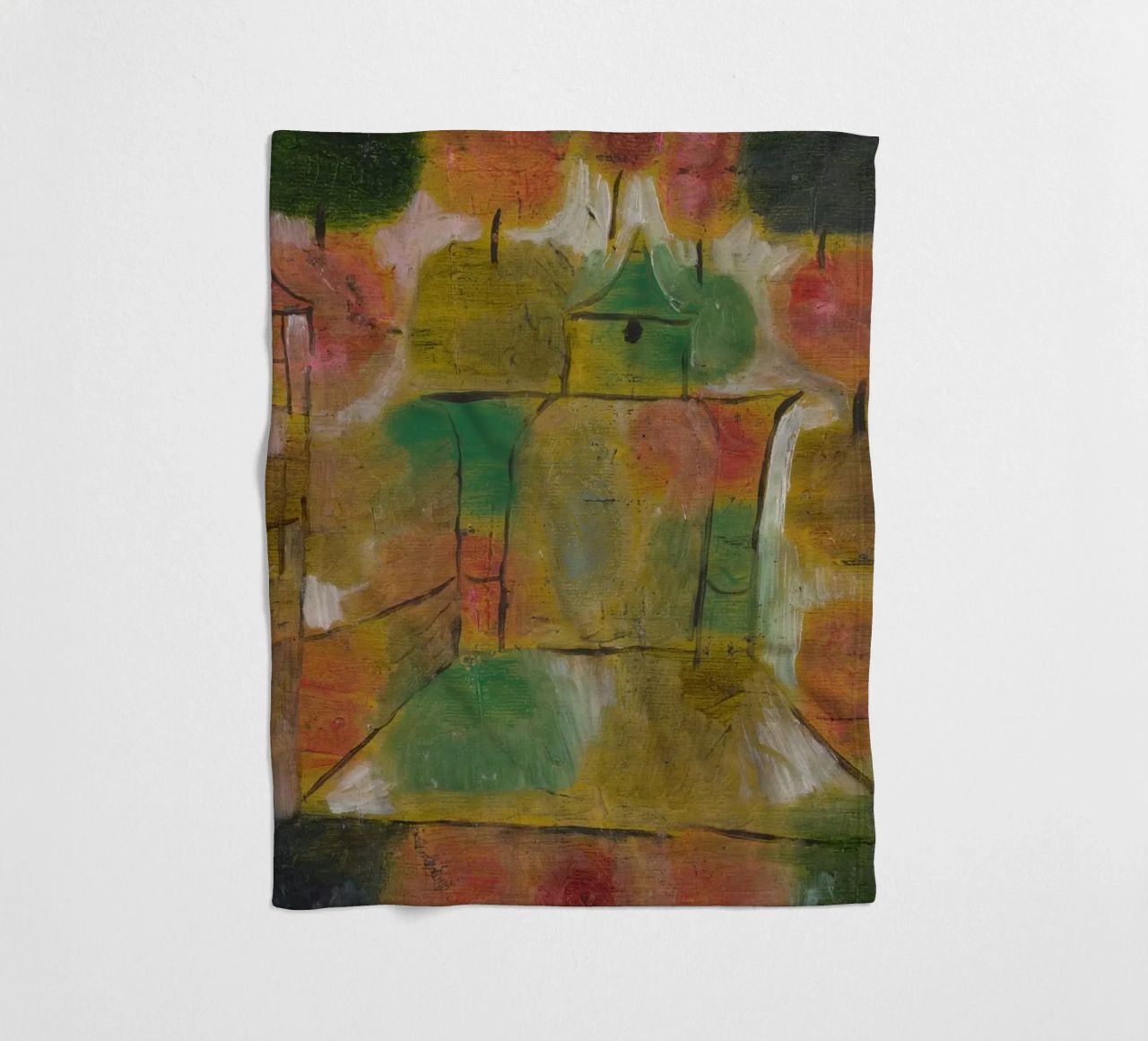 Paul Klee – Tree and Architecture: Rhythms 1920 fleece blanket by Wirla
