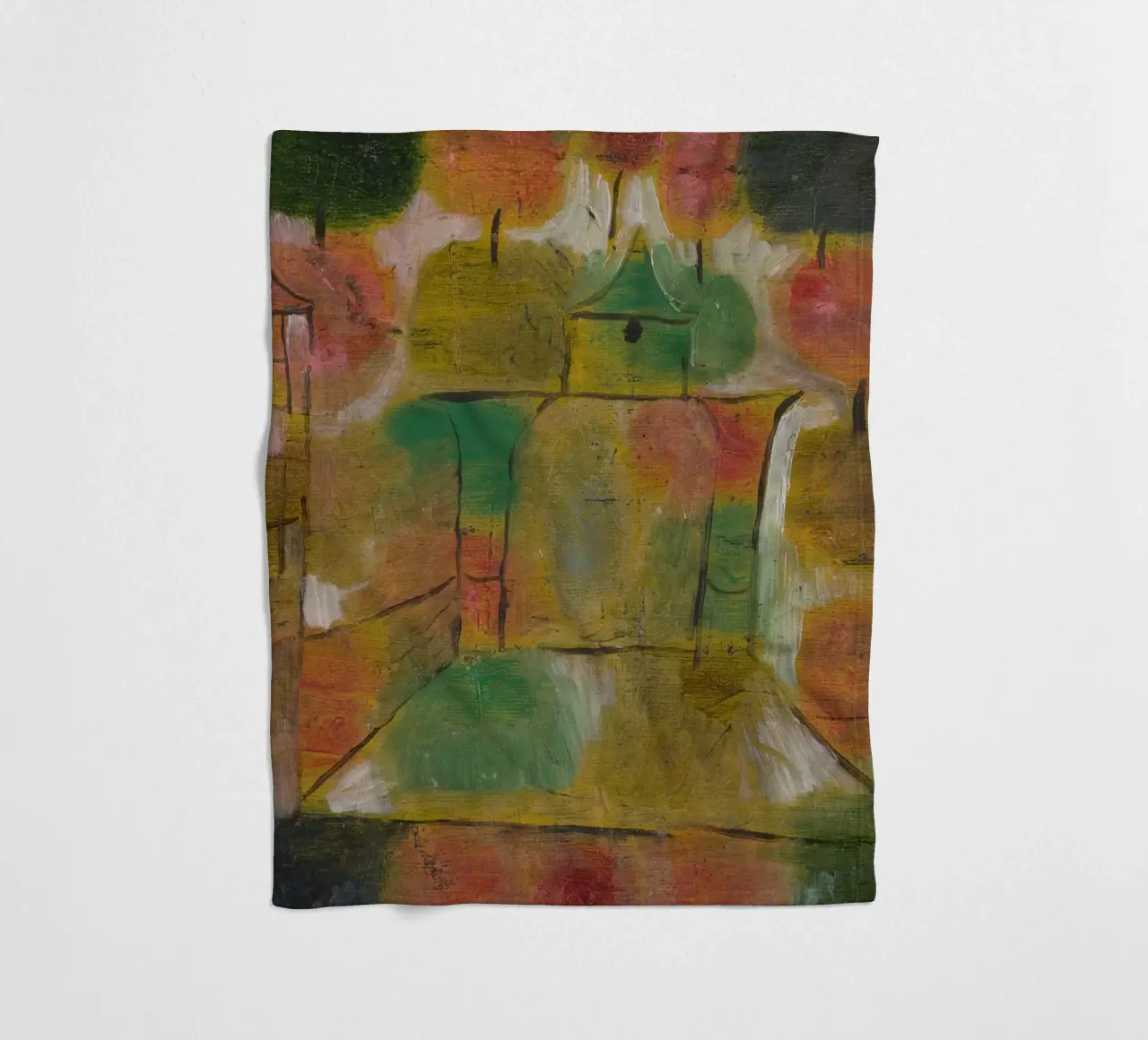 Paul Klee – Tree and Architecture: Rhythms 1920 fleece blanket by Wirla