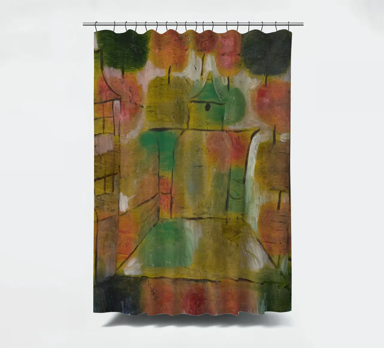 Paul Klee - Baum und Architektur: Rhythmen 1920 Duschvorhang von Wirla