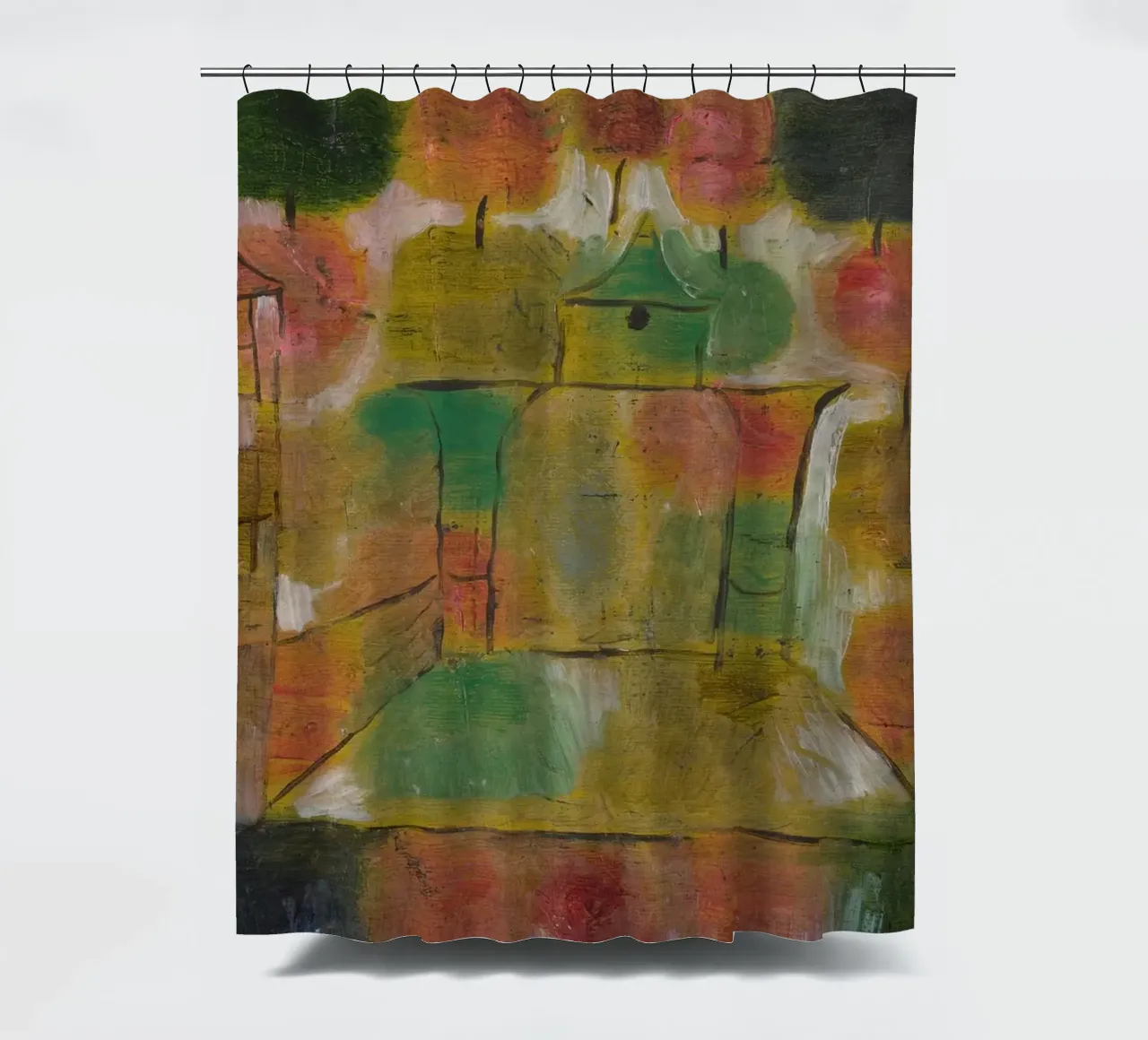 Paul Klee - Baum und Architektur: Rhythmen 1920 Duschvorhang von Wirla
