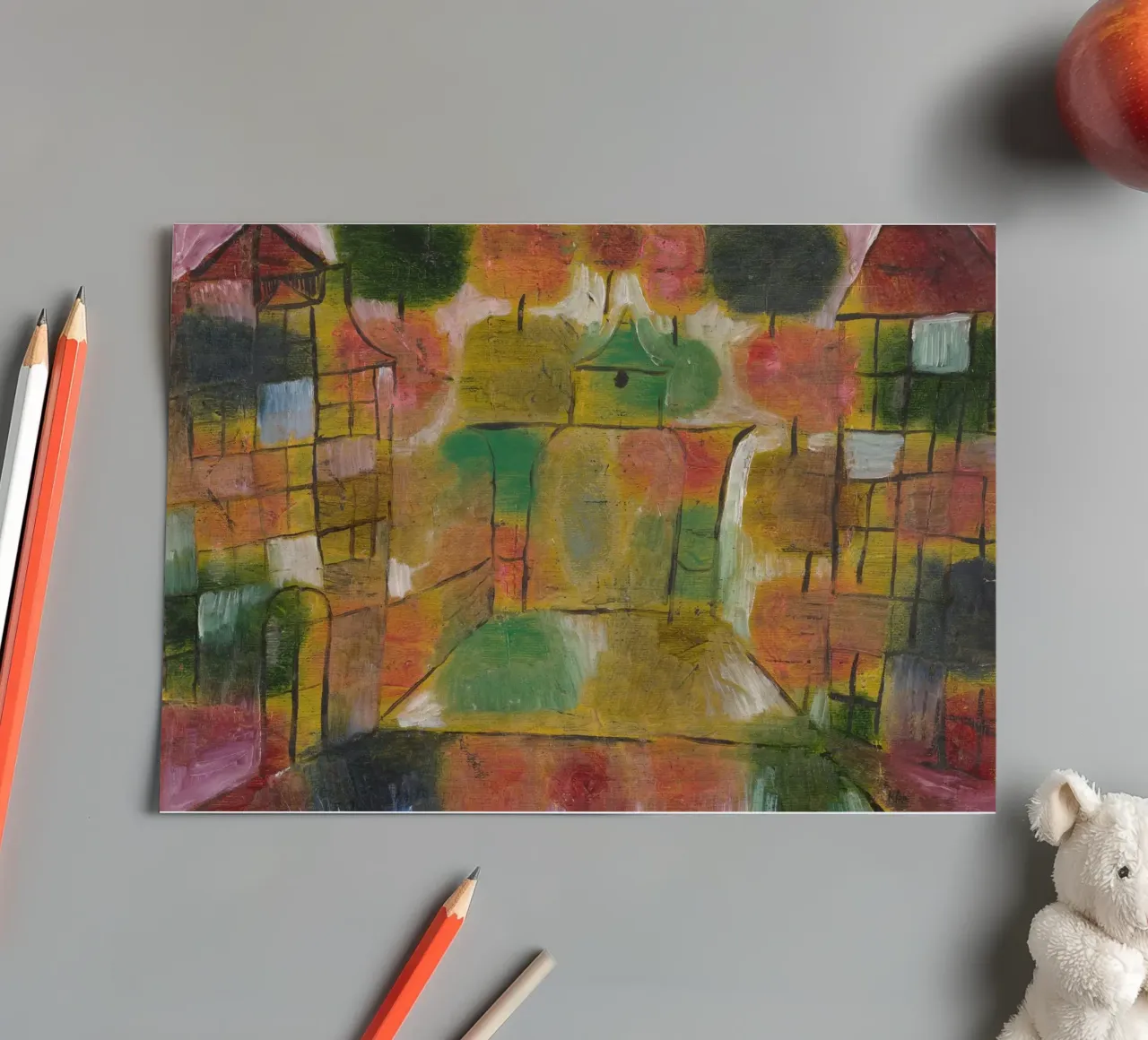 Paul Klee - Arbre et architecture : Rythmes 1920 planche autocollant de Wirla