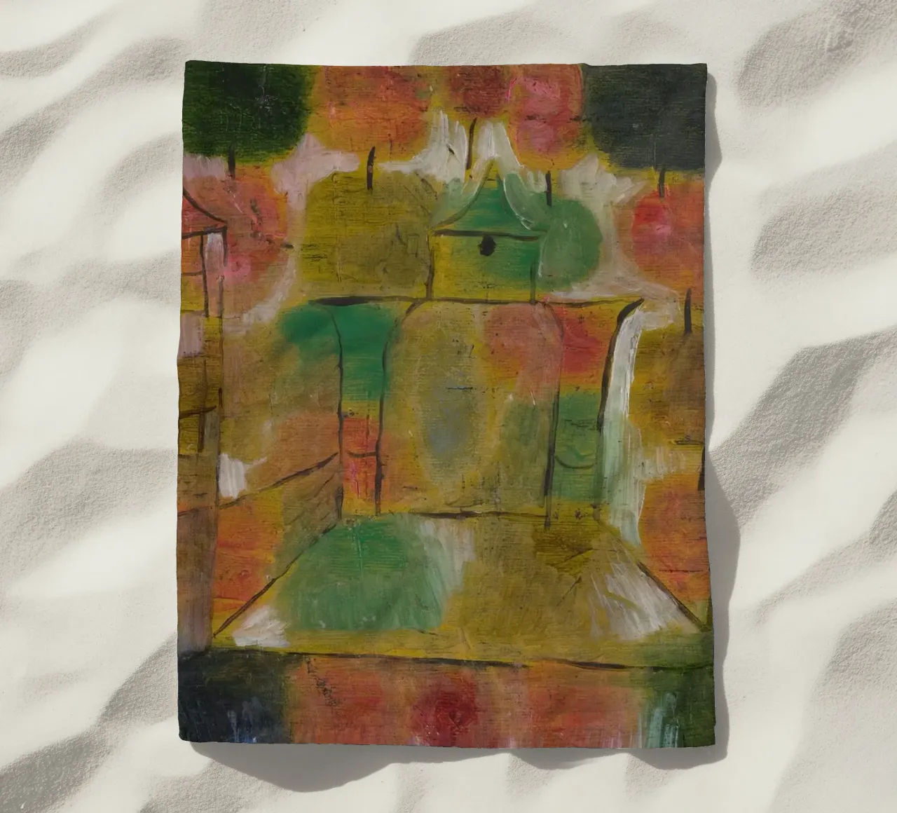 Paul Klee – Tree and Architecture: Rhythms 1920 beach towel by Wirla
