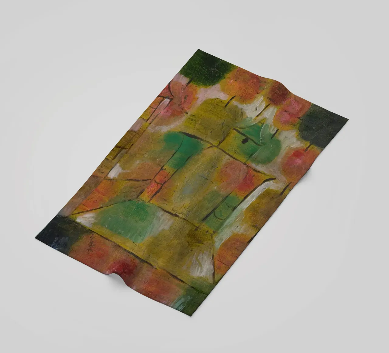 Paul Klee – Tree and Architecture: Rhythms 1920 beach towel by Wirla