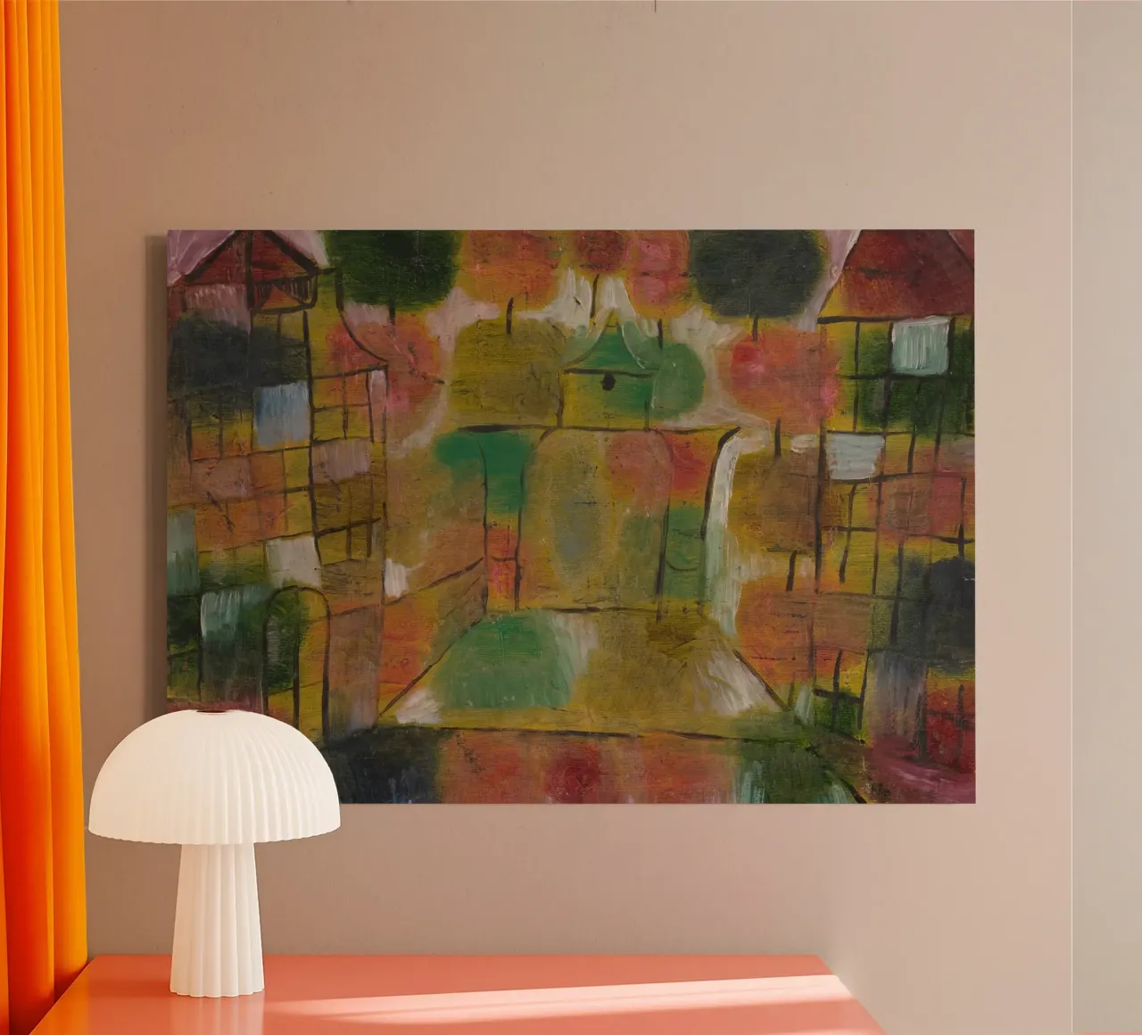 Paul Klee – Tree and Architecture: Rhythms 1920 canvas by Wirla