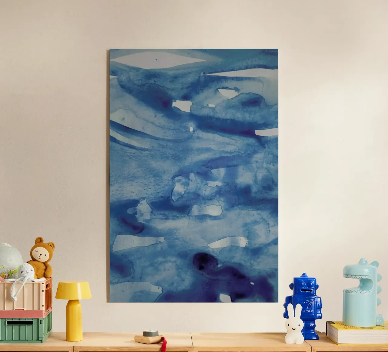 Sea Blue Abstract Aquarelle 2 Acryl-Glas von Studio Nahili