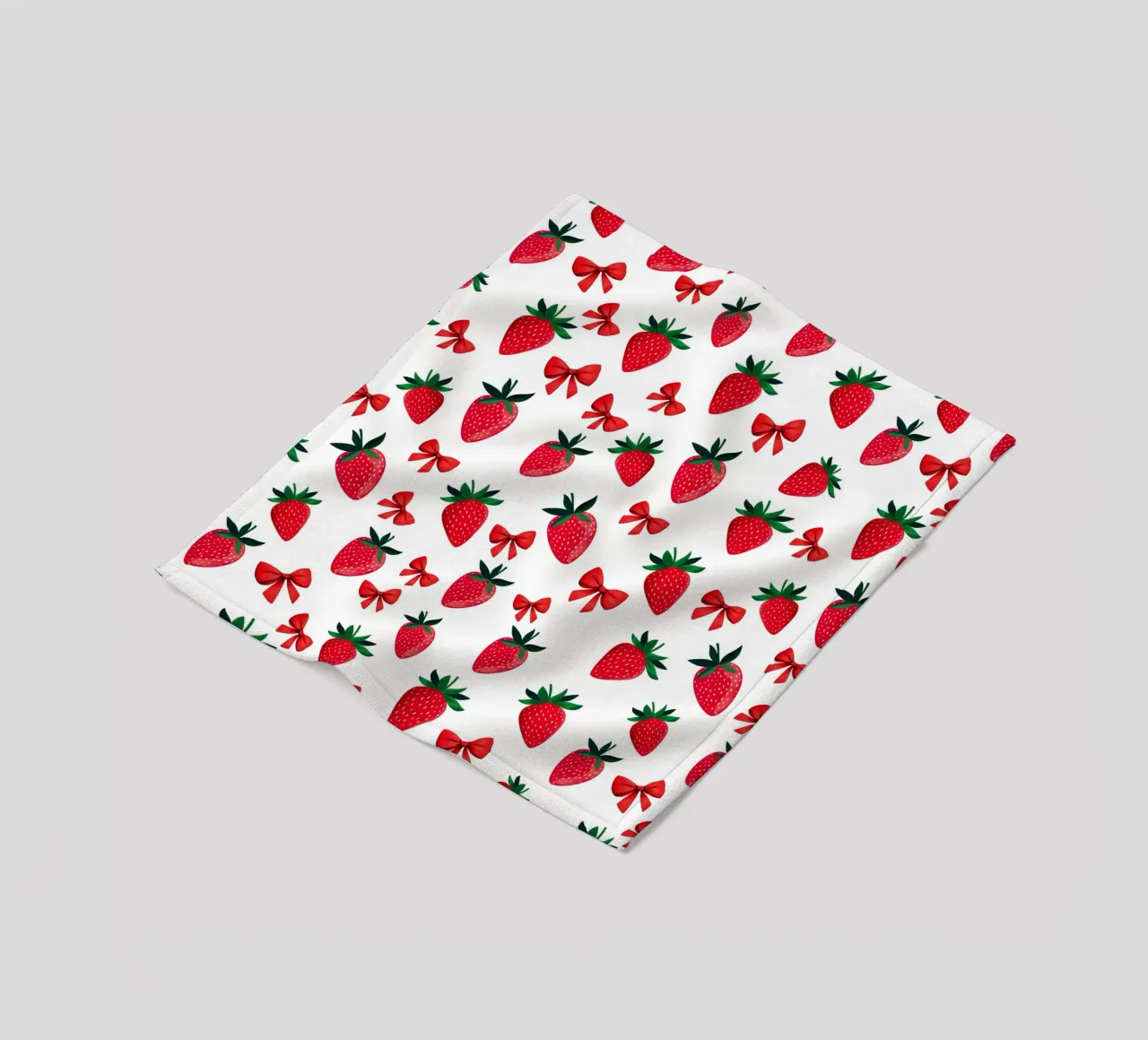 Vintage Whimsical Trendy Coquette Ribbons And Strawberries fleece blanket by Stilrausch