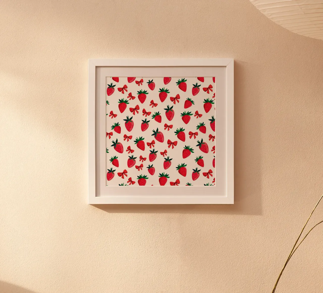 Vintage Whimsical Trendy Coquette Ribbons And Strawberries hahnemühle by Stilrausch