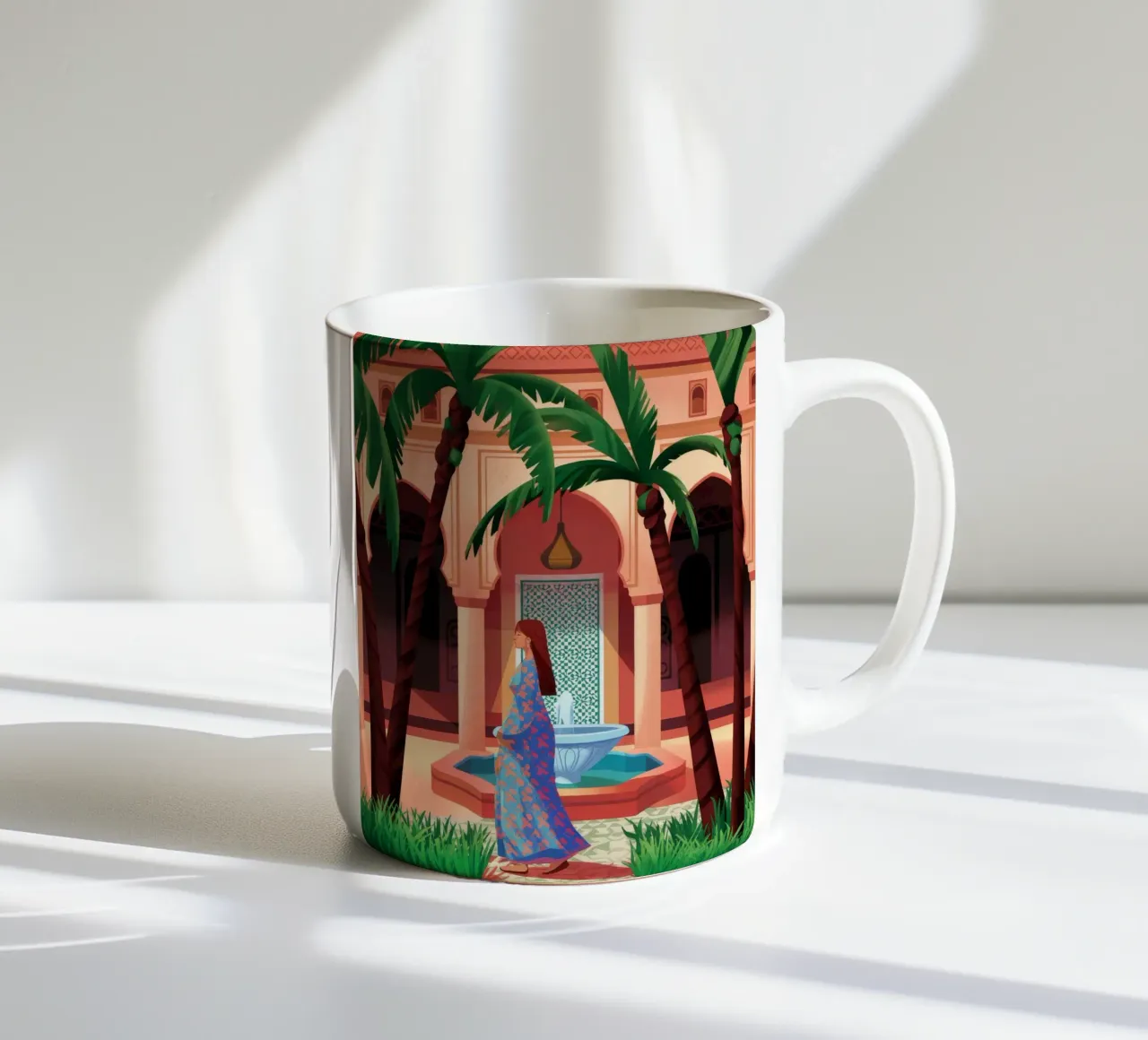 Oasi di fontane incantevoli tazza in ceramica da Murni Strokes