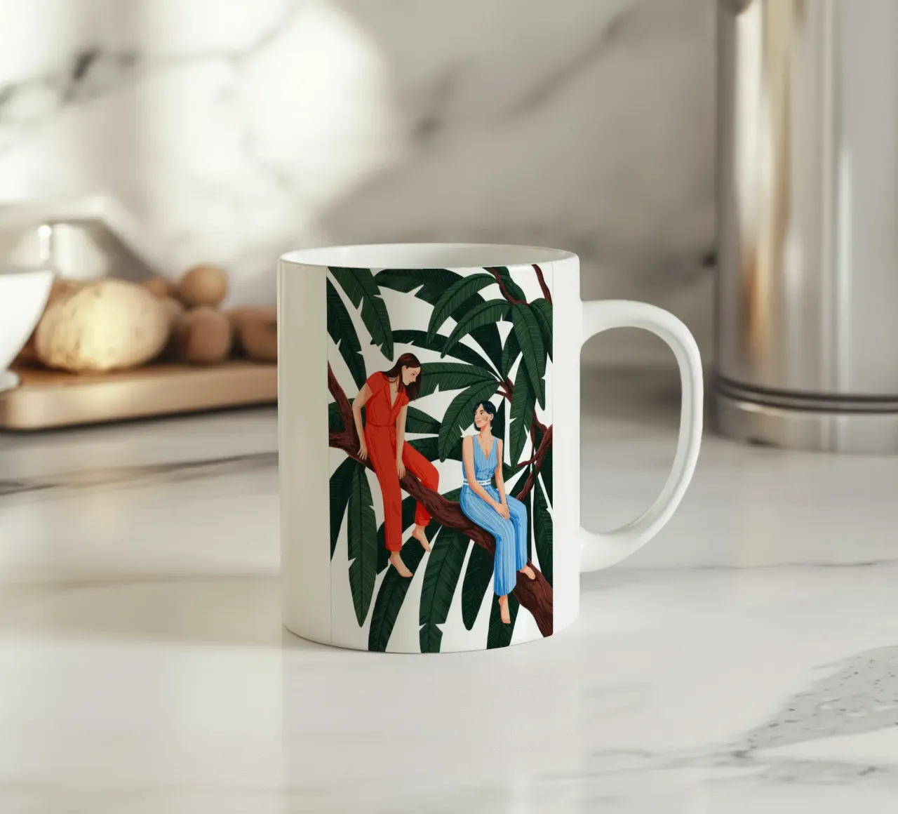 Rustige boom gezelschap keramische mok van Murni Strokes