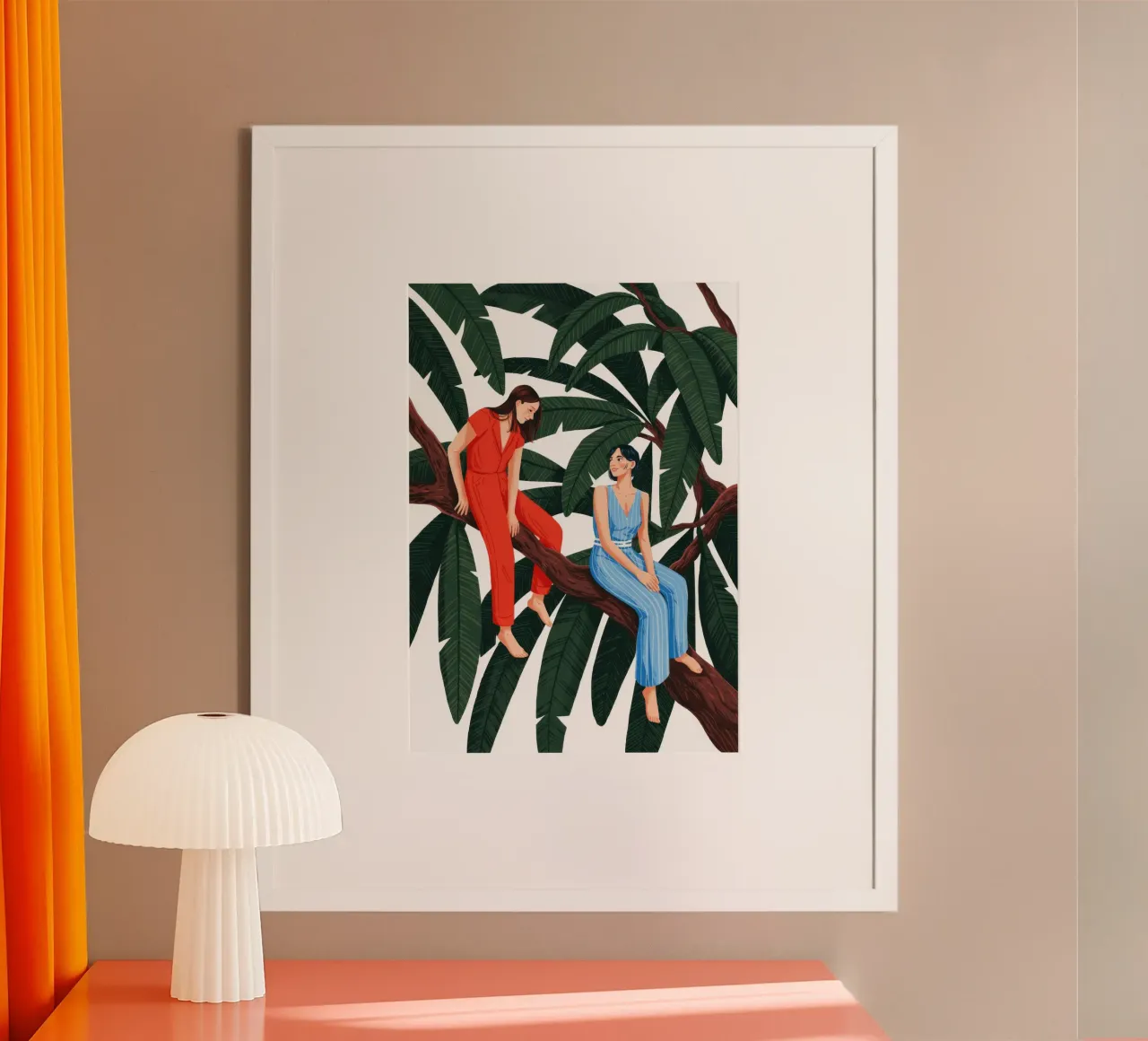 La compagnia dell'Albero della Tranquillità poster con telaio in plastica da Murni Strokes