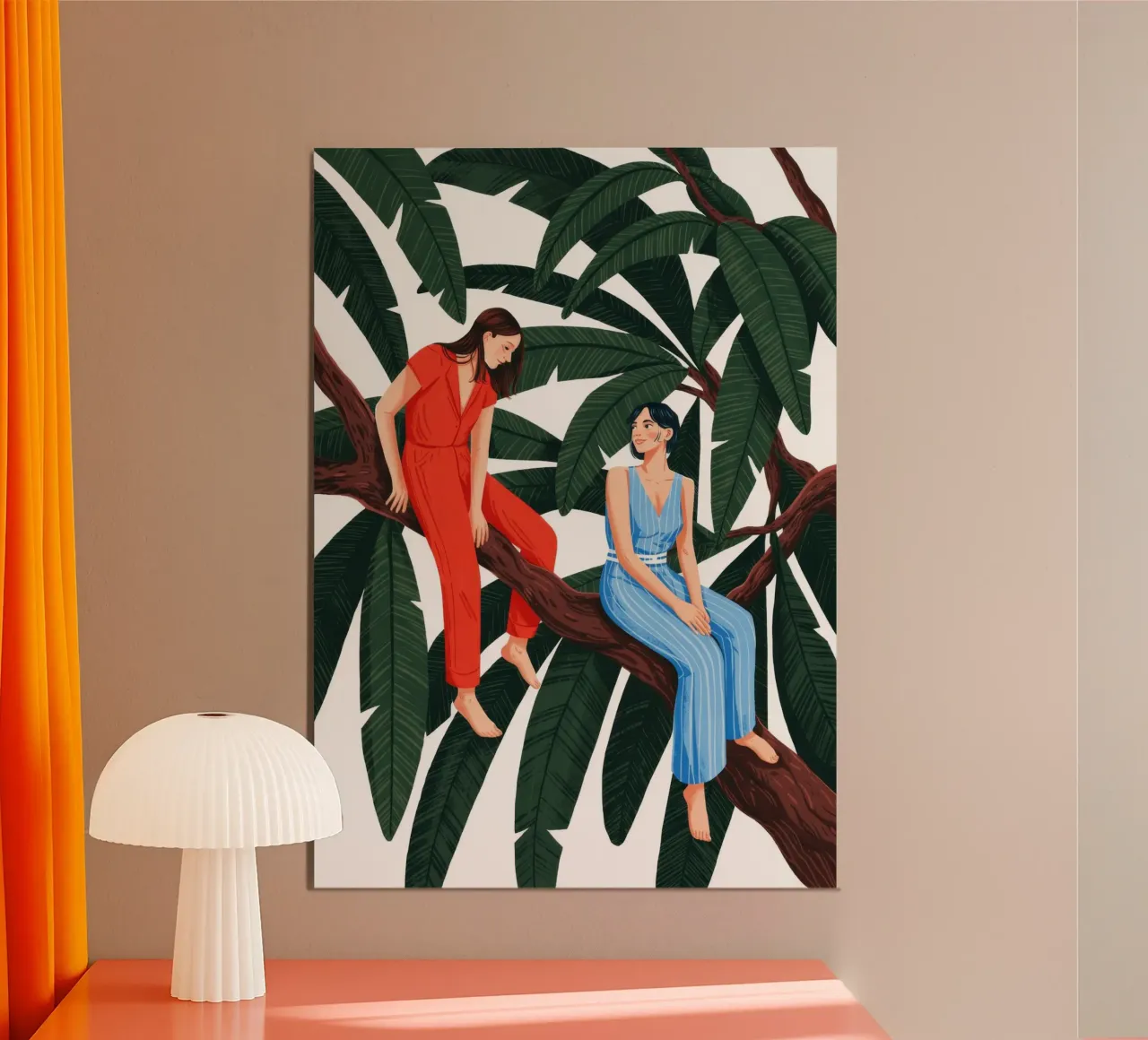 La compagnia dell'Albero della Tranquillità poster con telaio in plastica da Murni Strokes