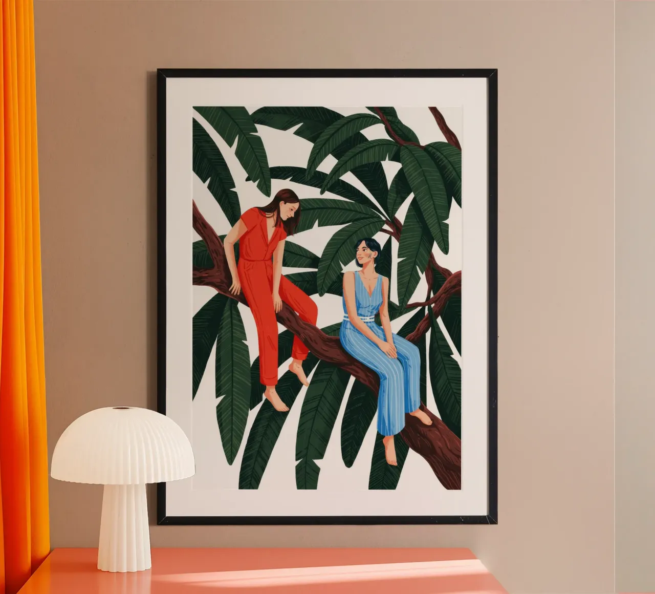 La compagnia dell'Albero della Tranquillità poster con telaio in plastica da Murni Strokes