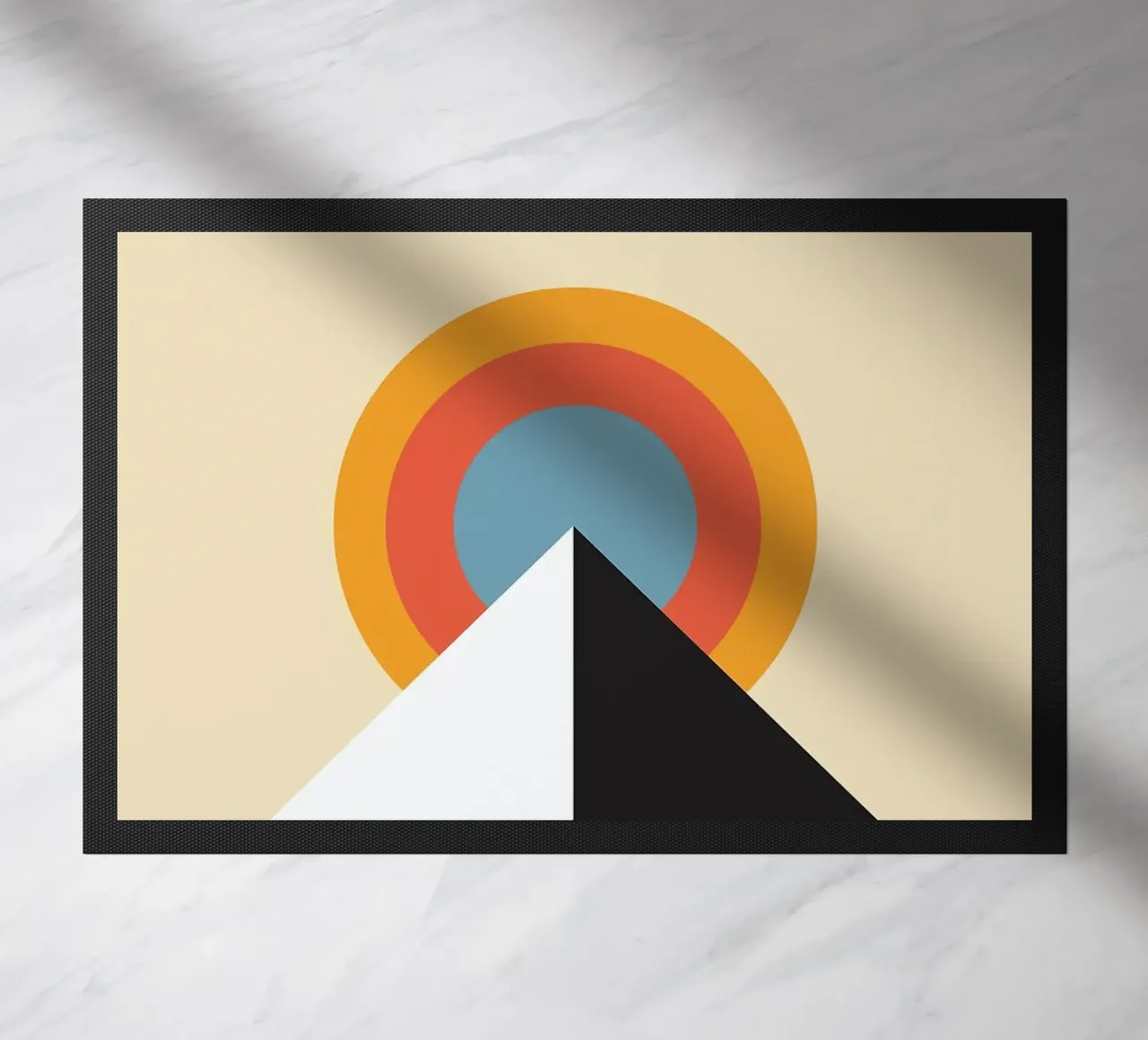 palette de couleurs du cercle pyramidal bauhaus paillasson de MinimalistPosterCharles