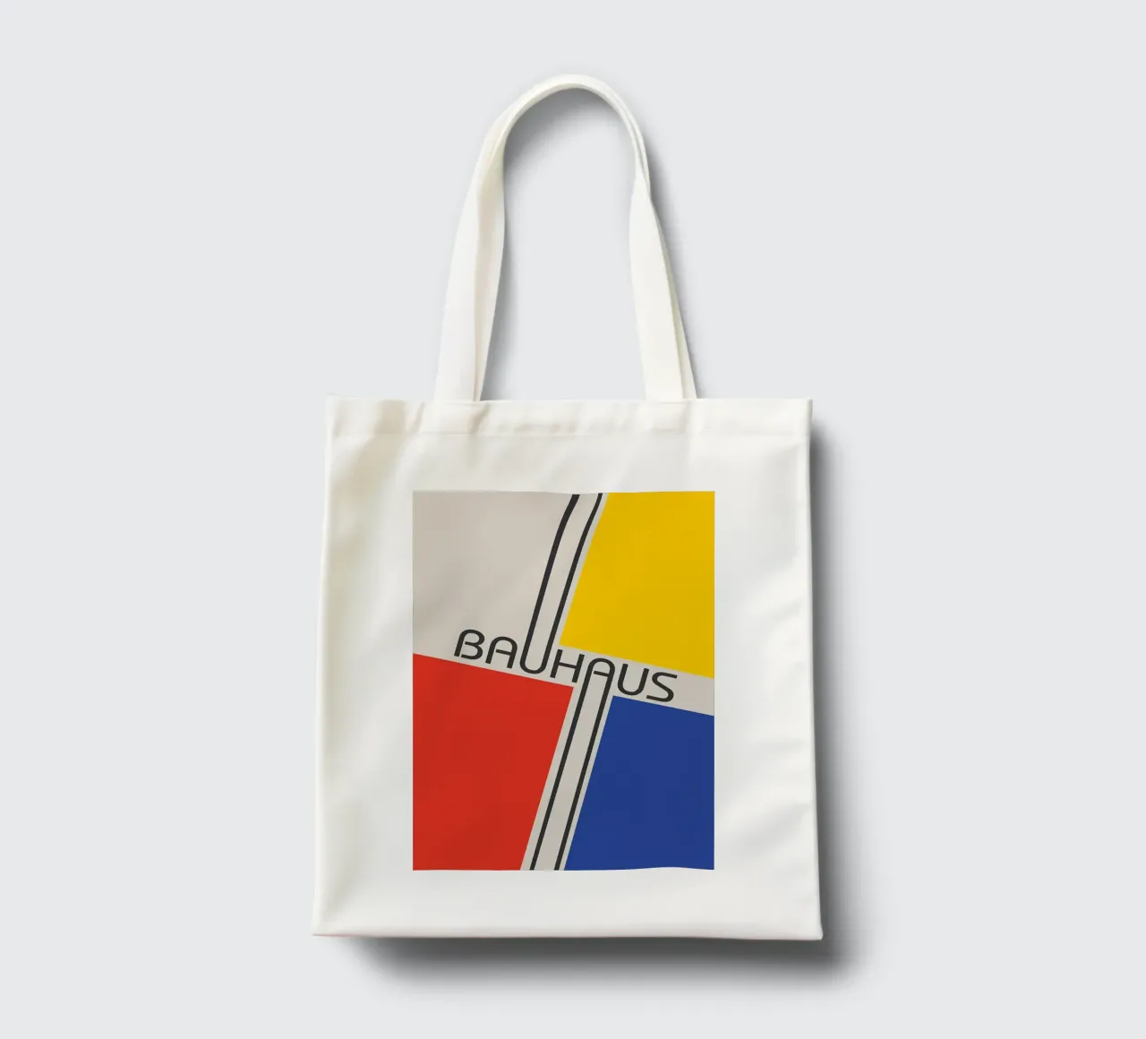 bauhaus rouge bleu jaune tote bag de MinimalistPosterCharles