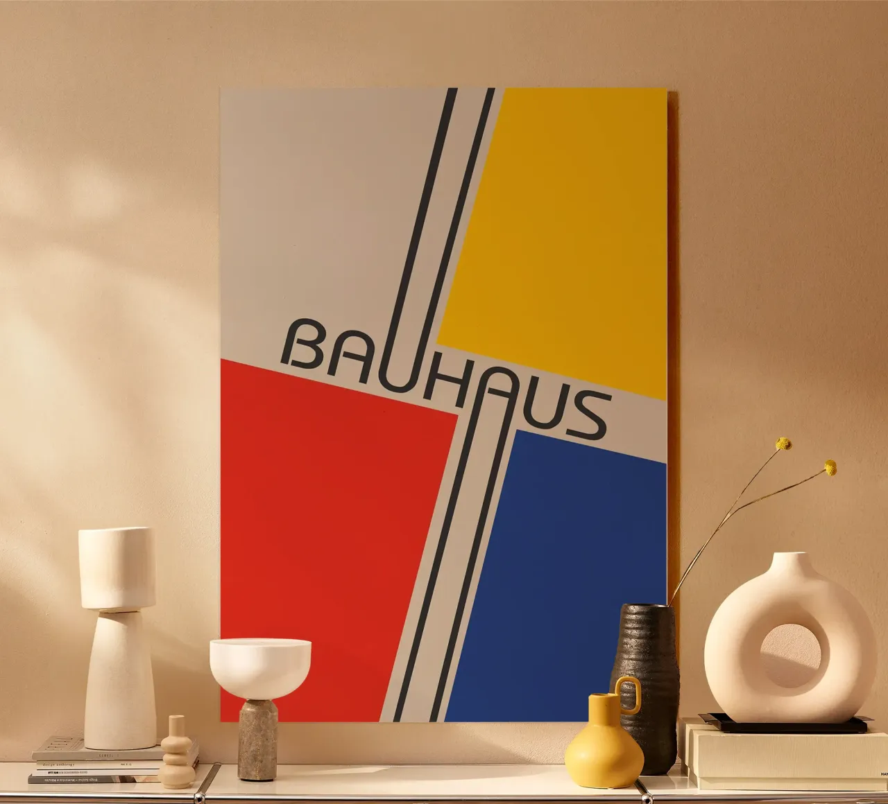 bauhaus red blue yellow acrylic glass by MinimalistPosterCharles