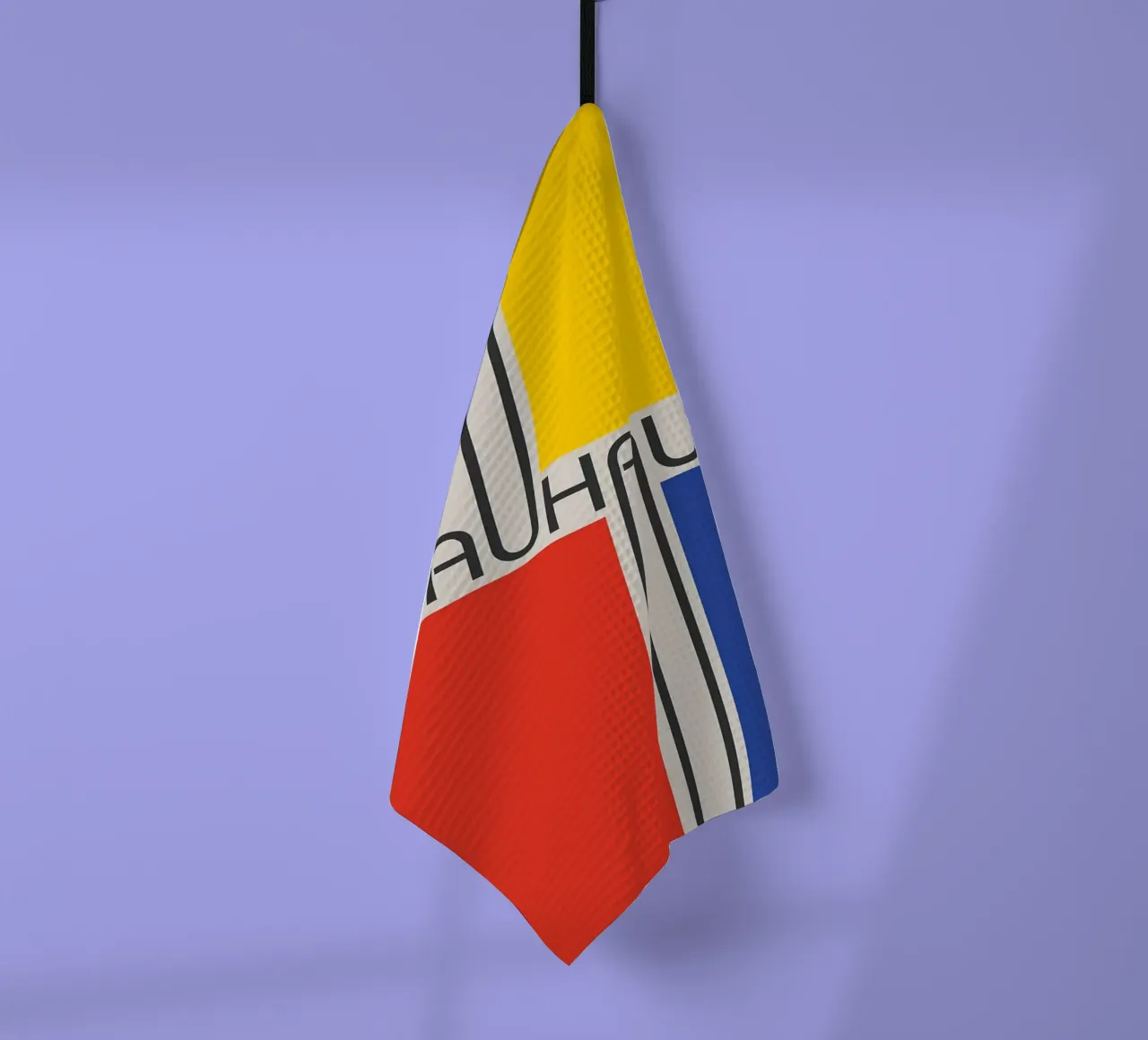 bauhaus rouge bleu jaune torchon de MinimalistPosterCharles