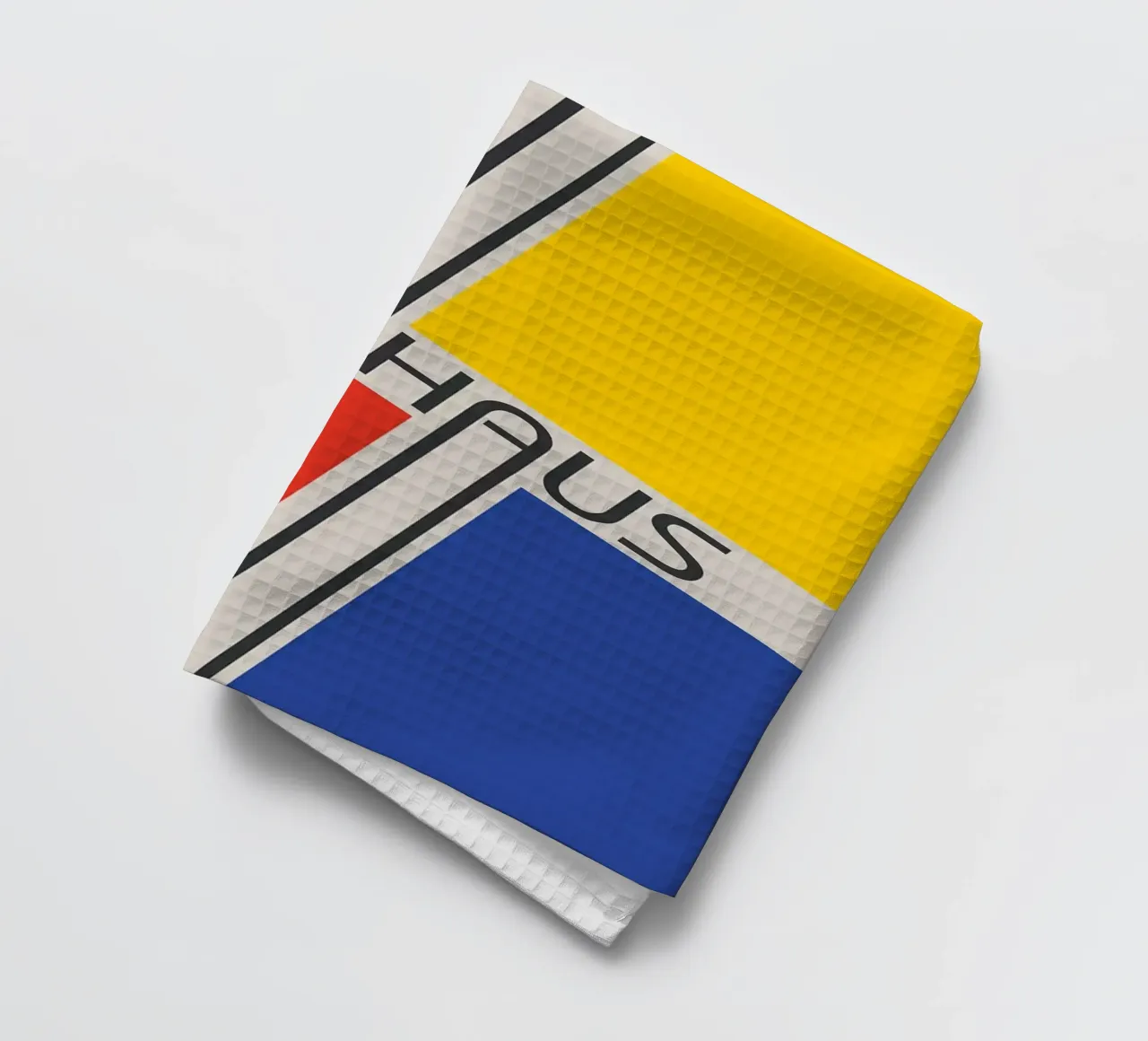 bauhaus rouge bleu jaune torchon de MinimalistPosterCharles