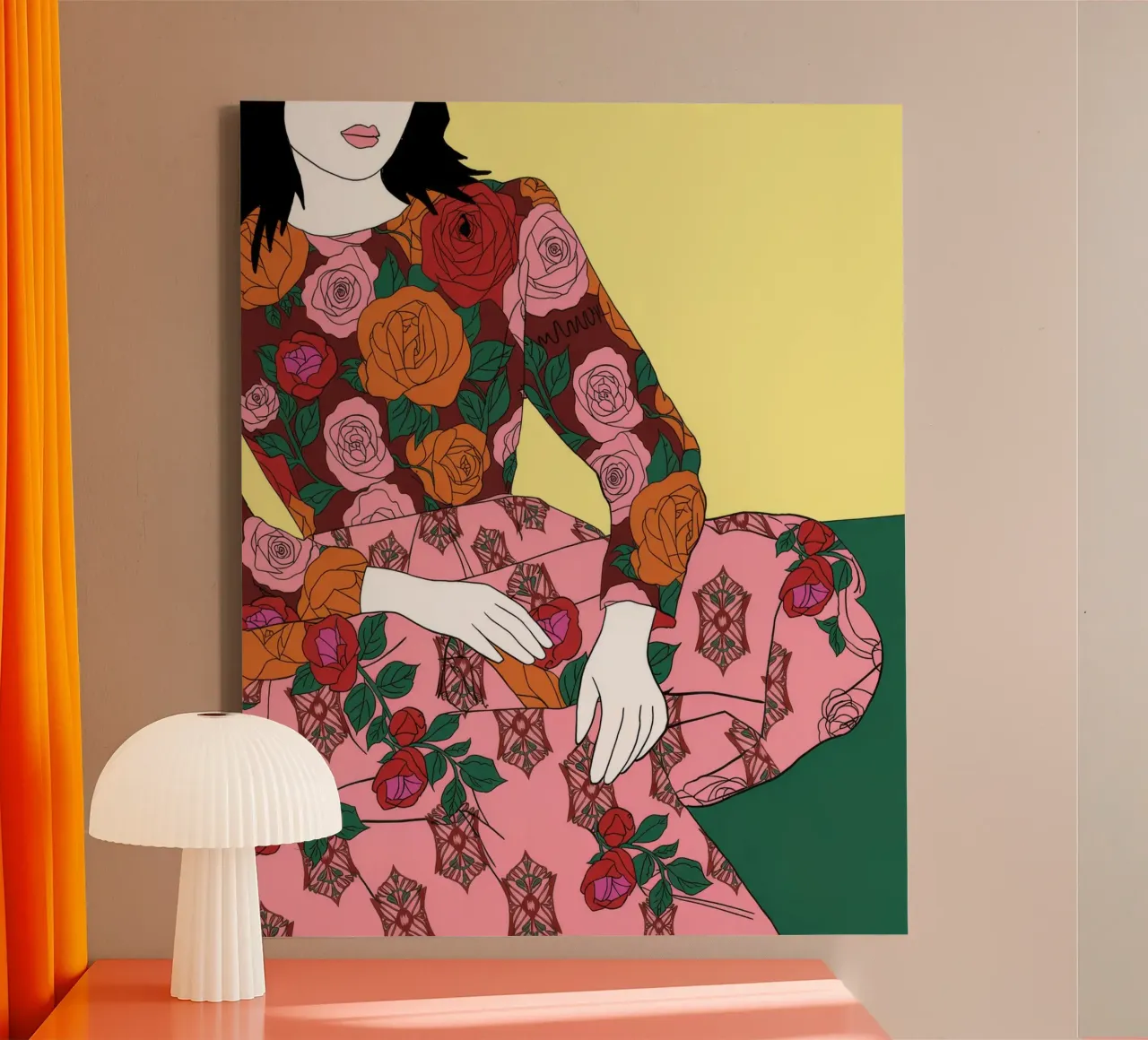 Bloemen elegantie symfonie canvas met Baklijst van Murni Strokes