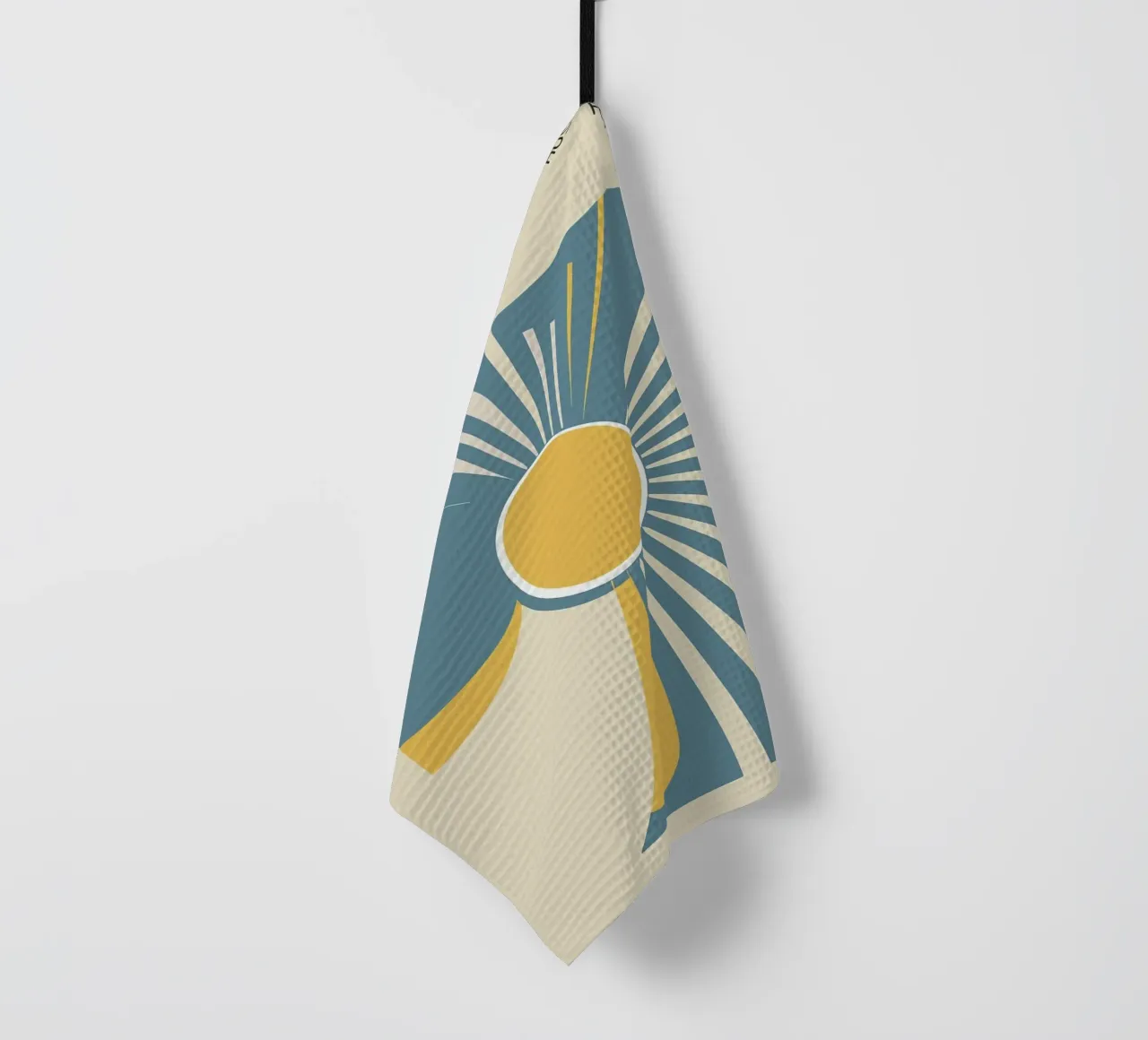 bauhaus sun rays geometric shapes tea towel by Dale Edward YoungJr