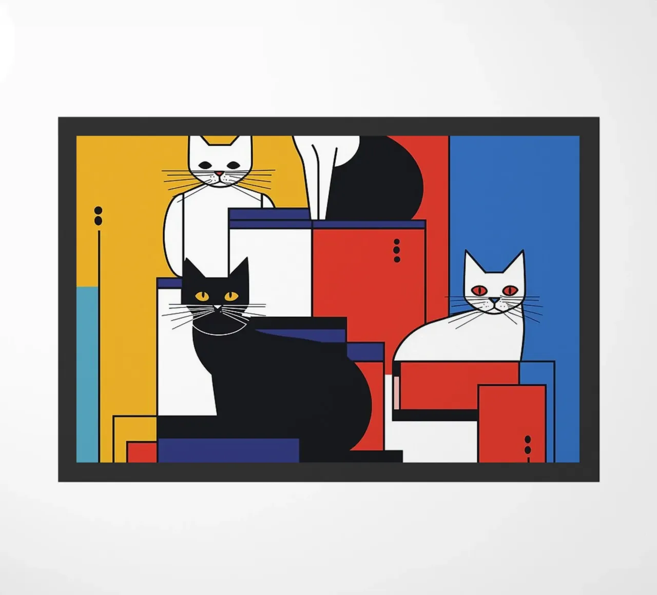 gatti forme geometriche blocchi di colore zerbino da Dale Edward YoungJr