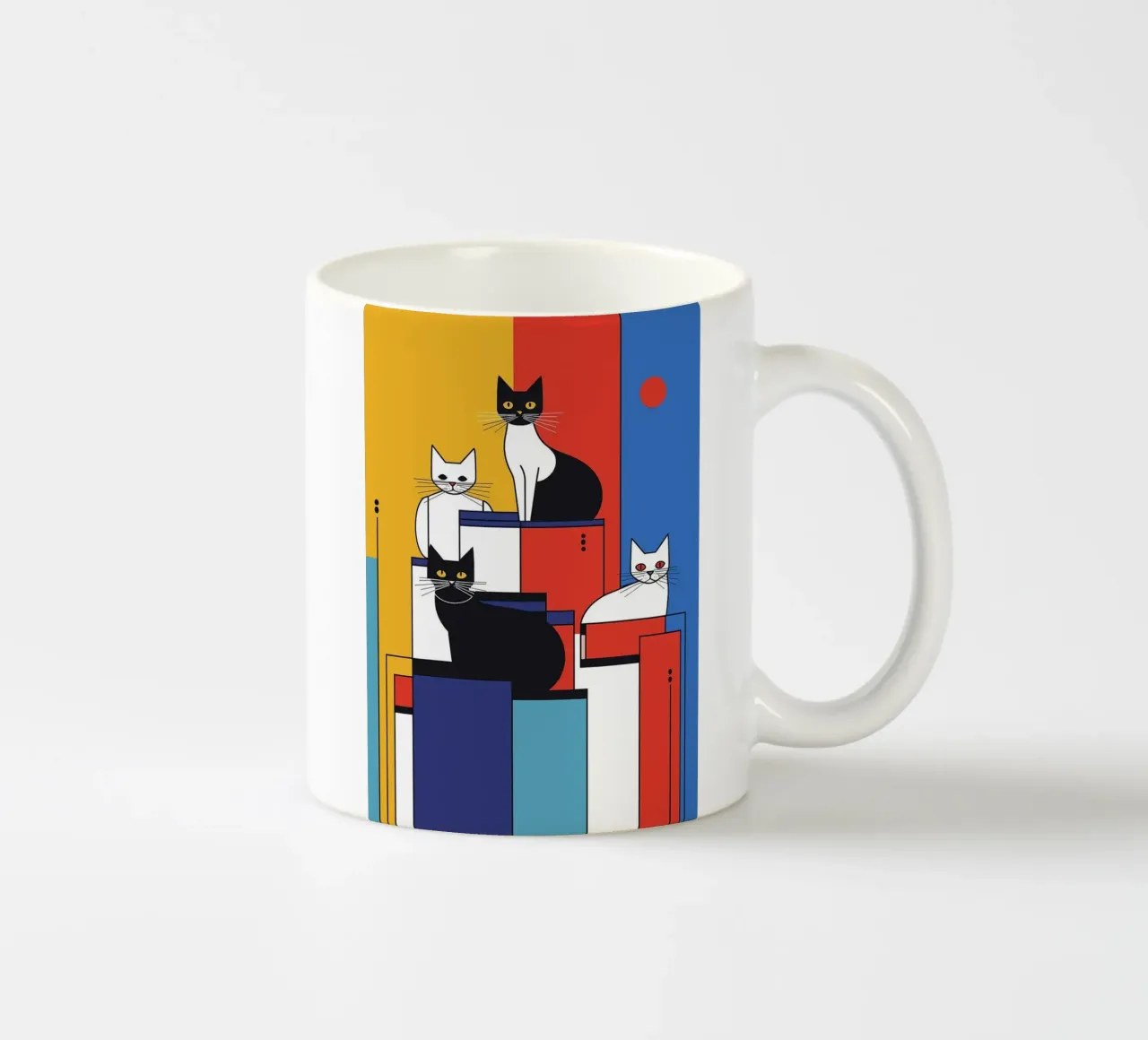 gatti forme geometriche blocchi di colore tazza in ceramica da Dale Edward YoungJr