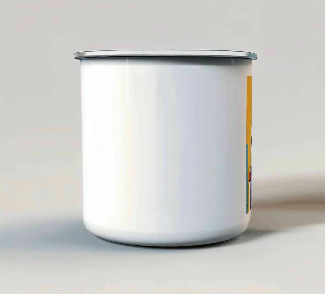 gatti forme geometriche blocchi di colore tazza in smalto da Dale Edward YoungJr