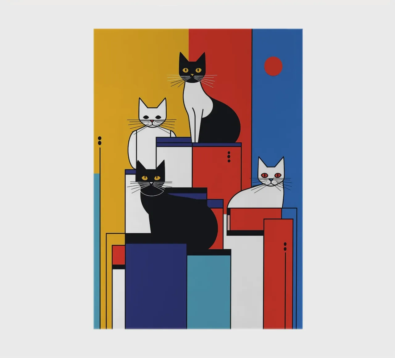 cats geometric shapes color blocks notebook by Dale Edward YoungJr