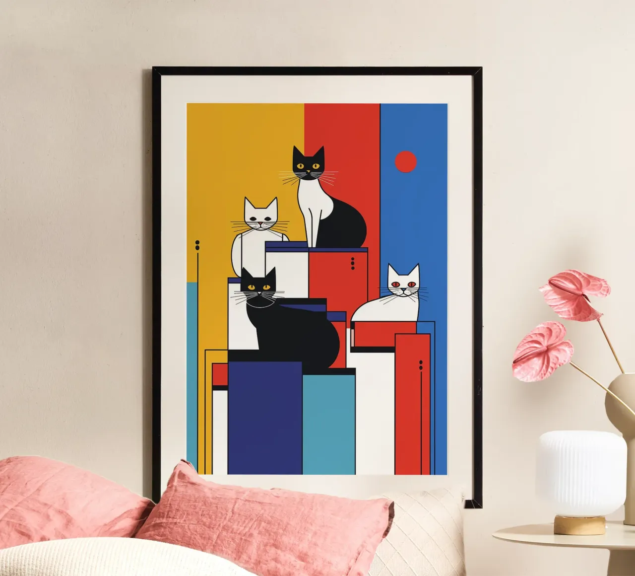 gatti forme geometriche blocchi di colore carta hahnemühle da Dale Edward YoungJr