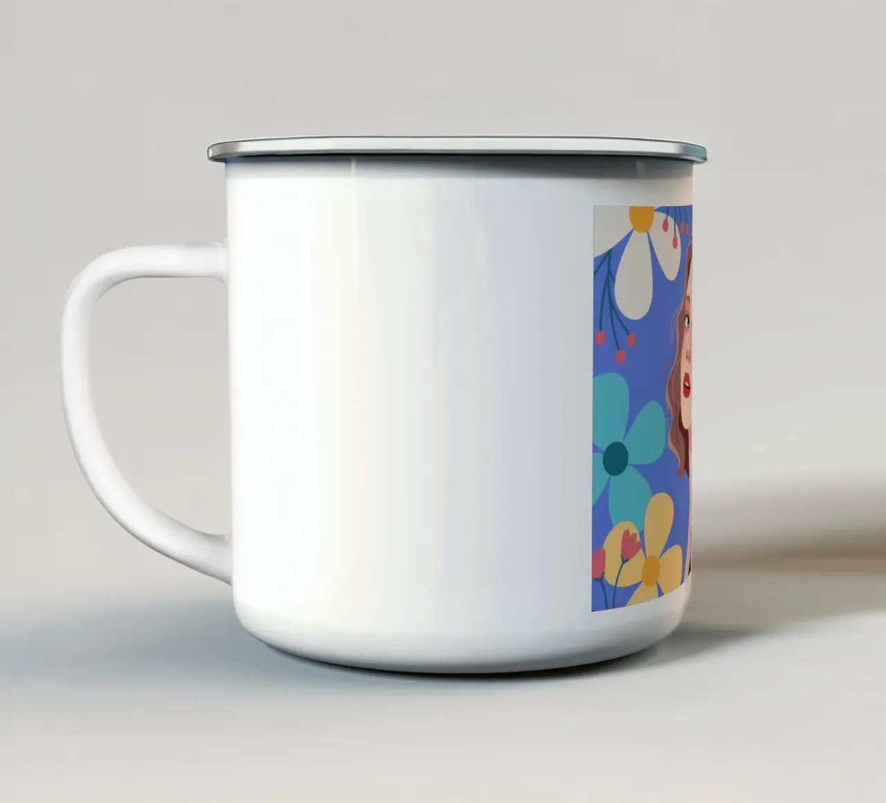 Reverie floreale contemplativa tazza in smalto da Murni Strokes