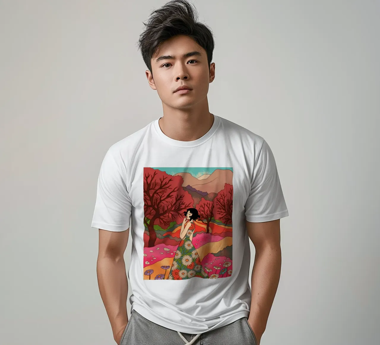 Percorso floreale incantato t-shirt da Murni Strokes