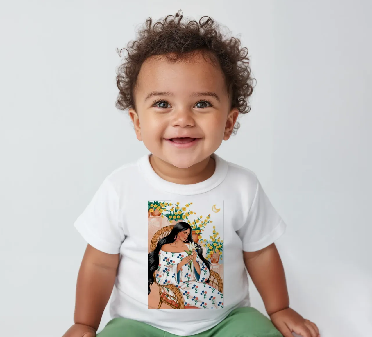 Floral Serenity baby t-shirt by Murni Strokes
