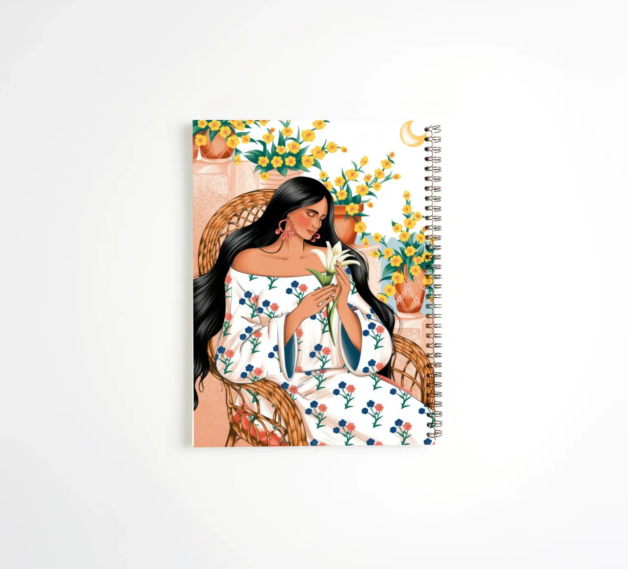 Floral Serenity spiral notebook by Murni Strokes