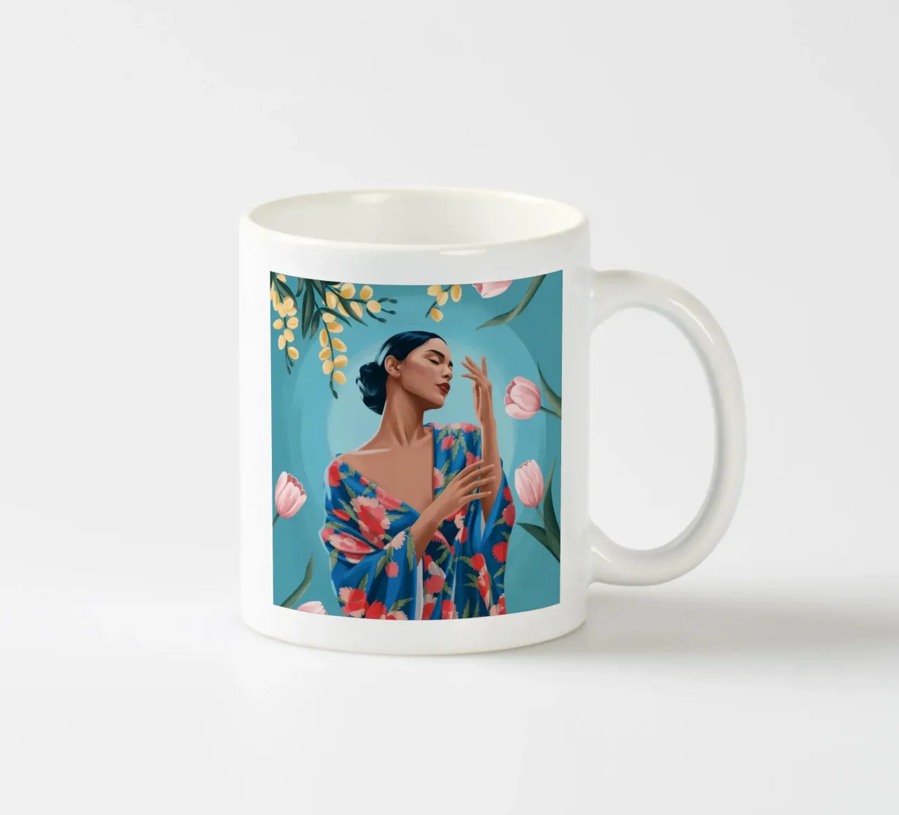 Eleganza in fiore tazza in ceramica da Murni Strokes