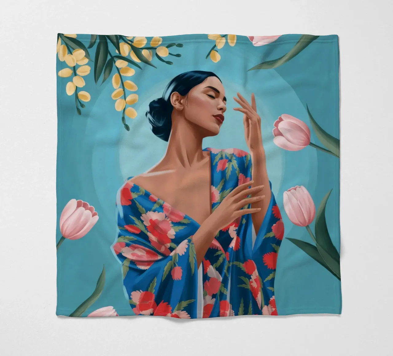 Eleganza in fiore coperta in pile da Murni Strokes