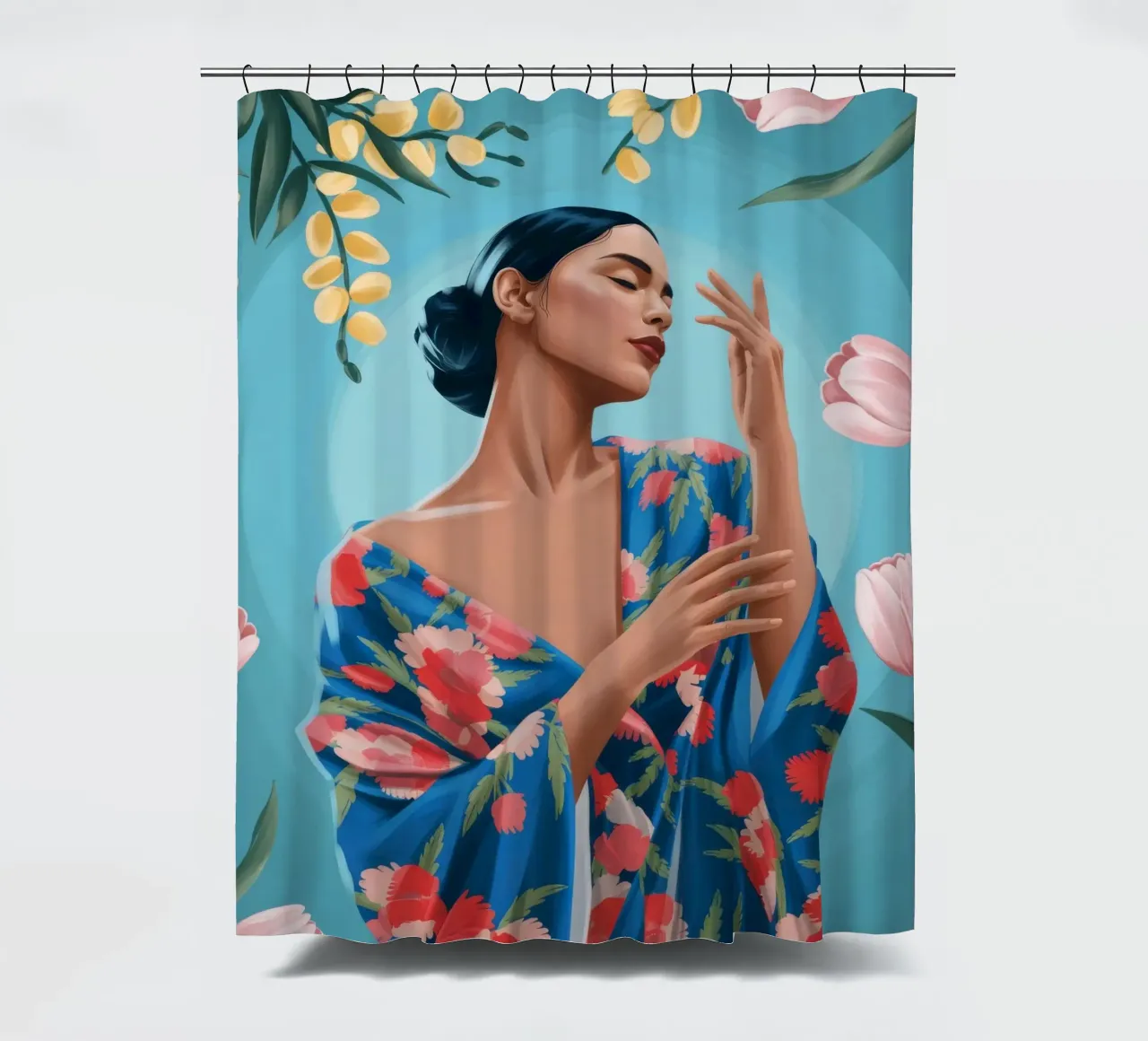 Blossoming Elegance shower curtain by Murni Strokes