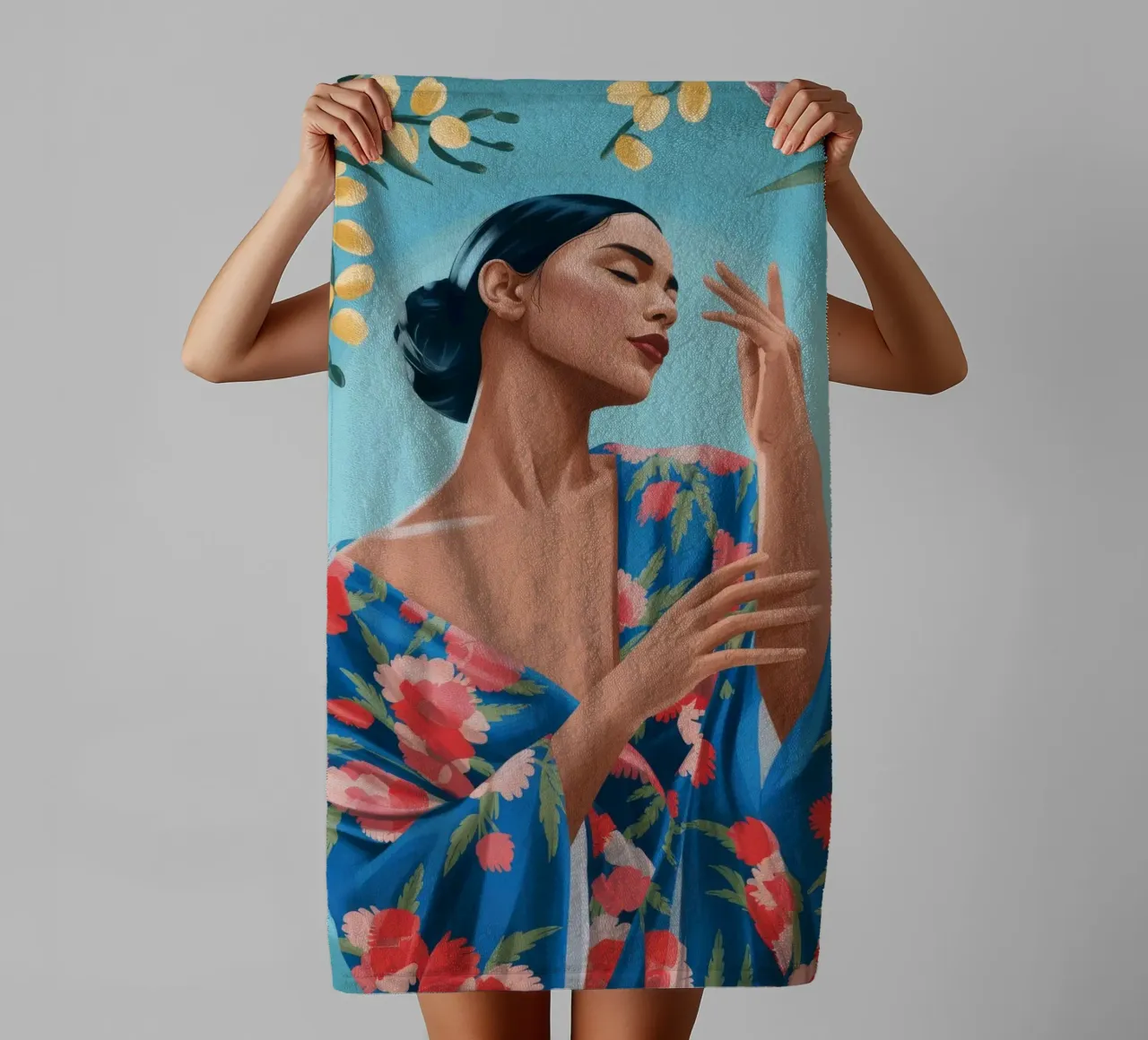Eleganza in fiore asciugamano da bagno da Murni Strokes