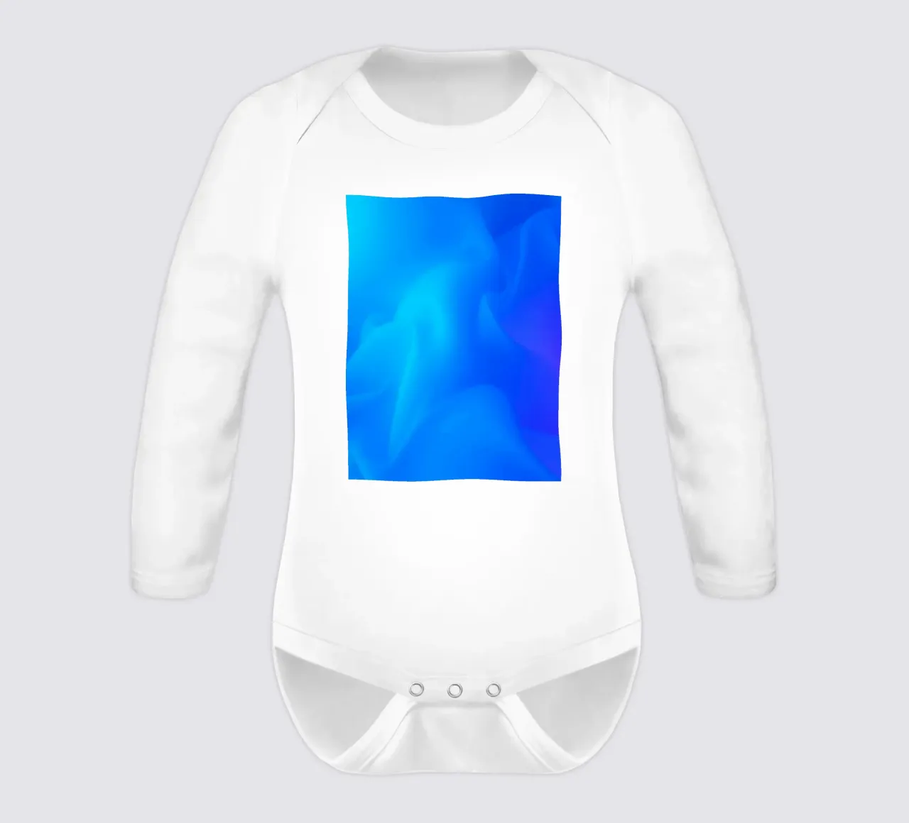 Fluid abstract background with vibrant blue and purple tones long-sleeve baby romper by DesignDoodle