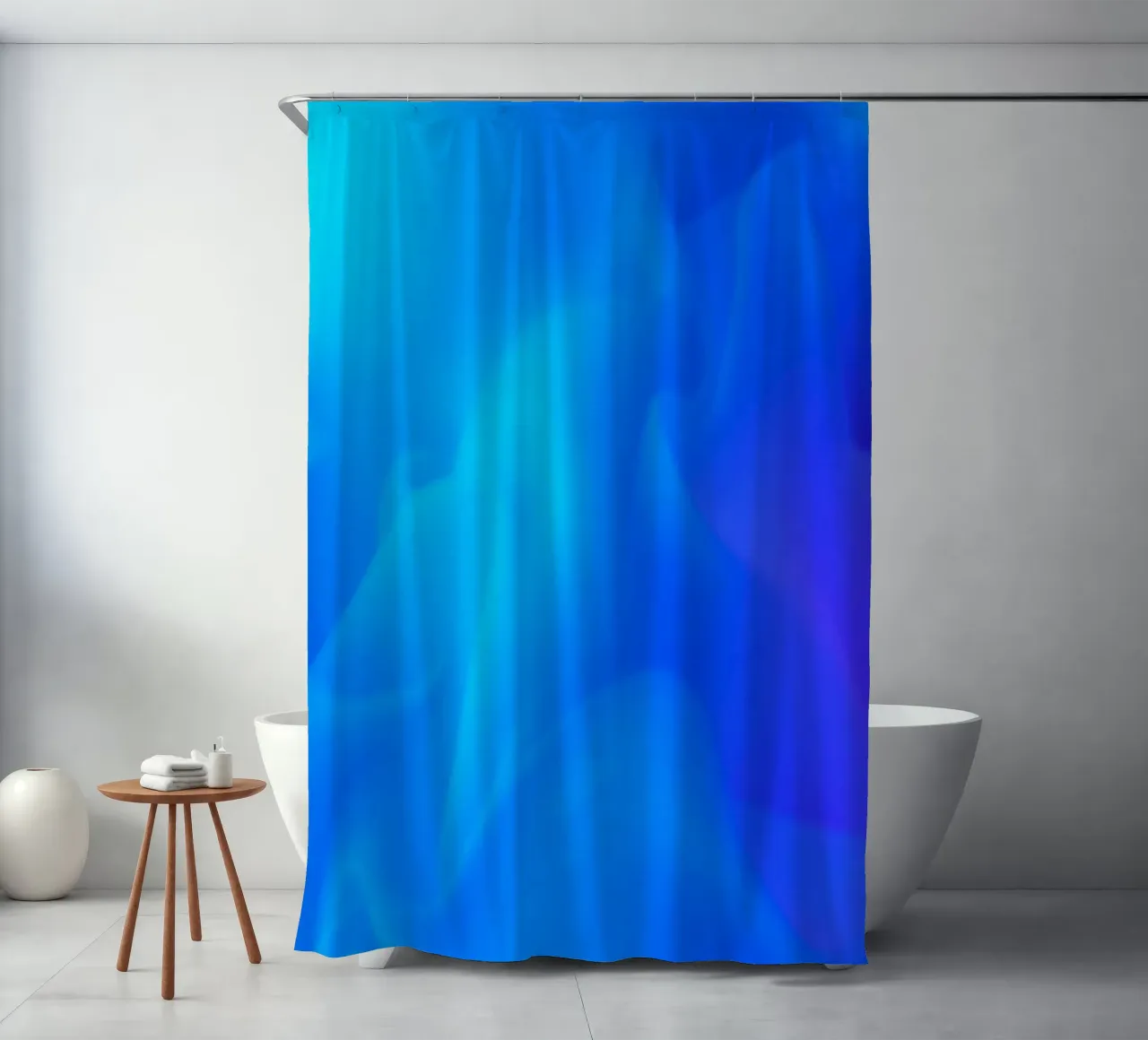 Fluid abstract background with vibrant blue and purple tones shower curtain by DesignDoodle