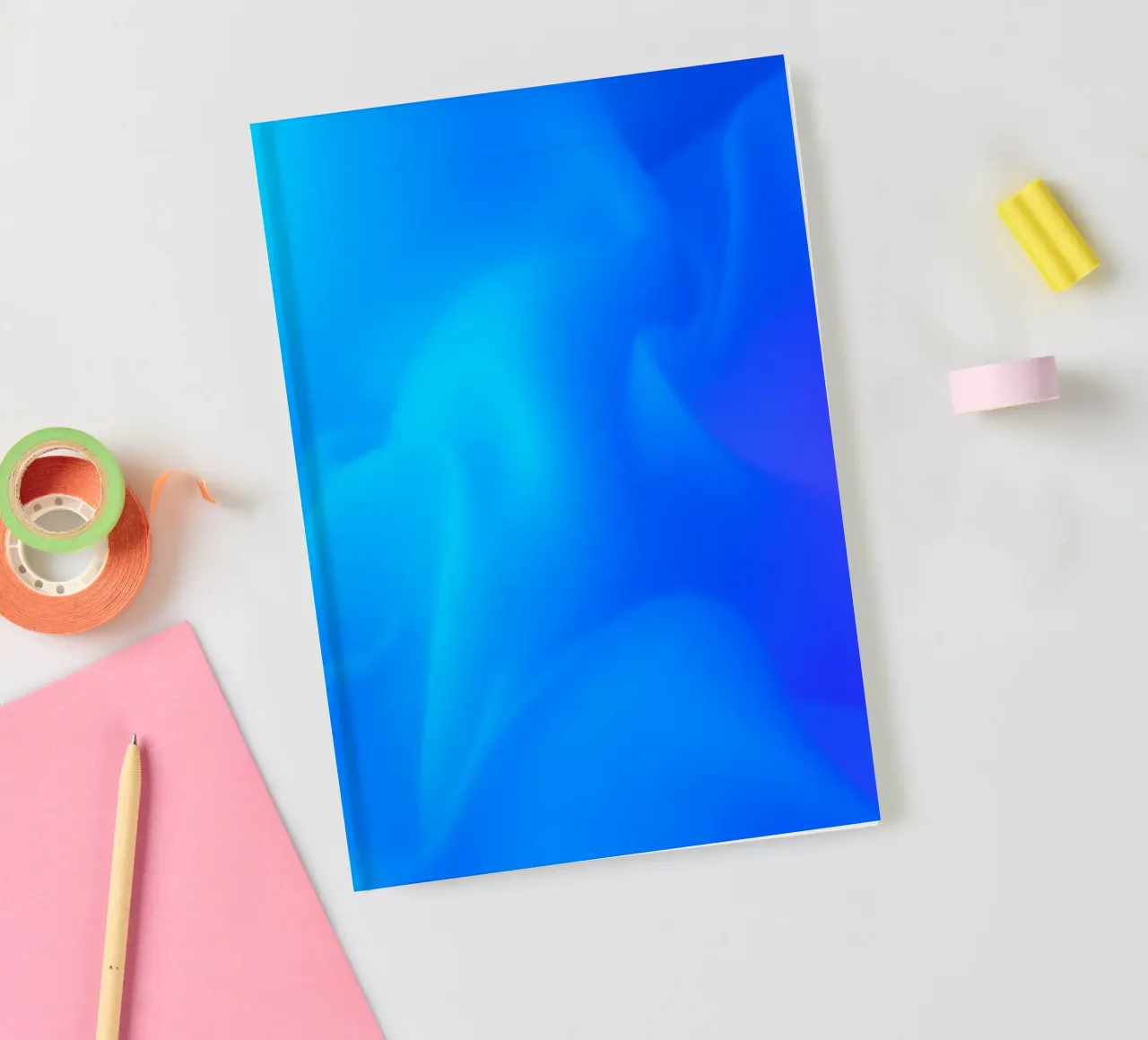 Fluid abstract background with vibrant blue and purple tones notebook by DesignDoodle