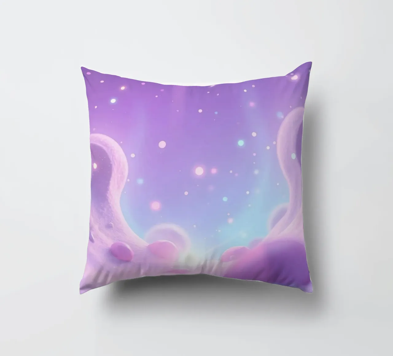 Scena morbida e pastello con volute astratte e bagliori. cuscino da DesignDoodle