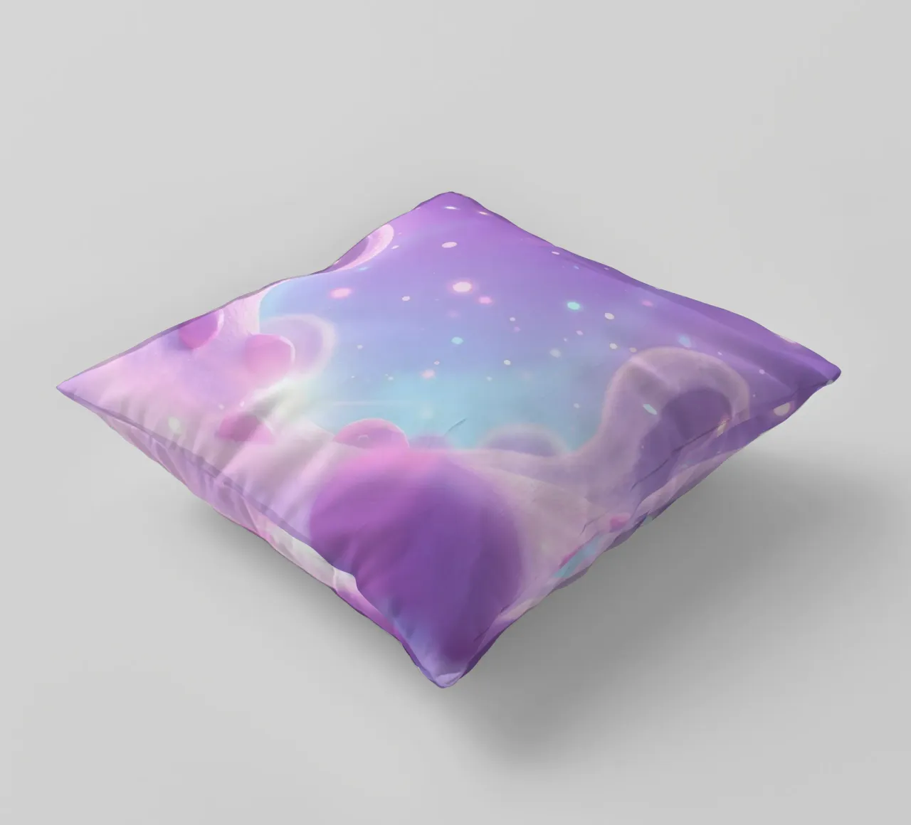 Scena morbida e pastello con volute astratte e bagliori. cuscino da DesignDoodle