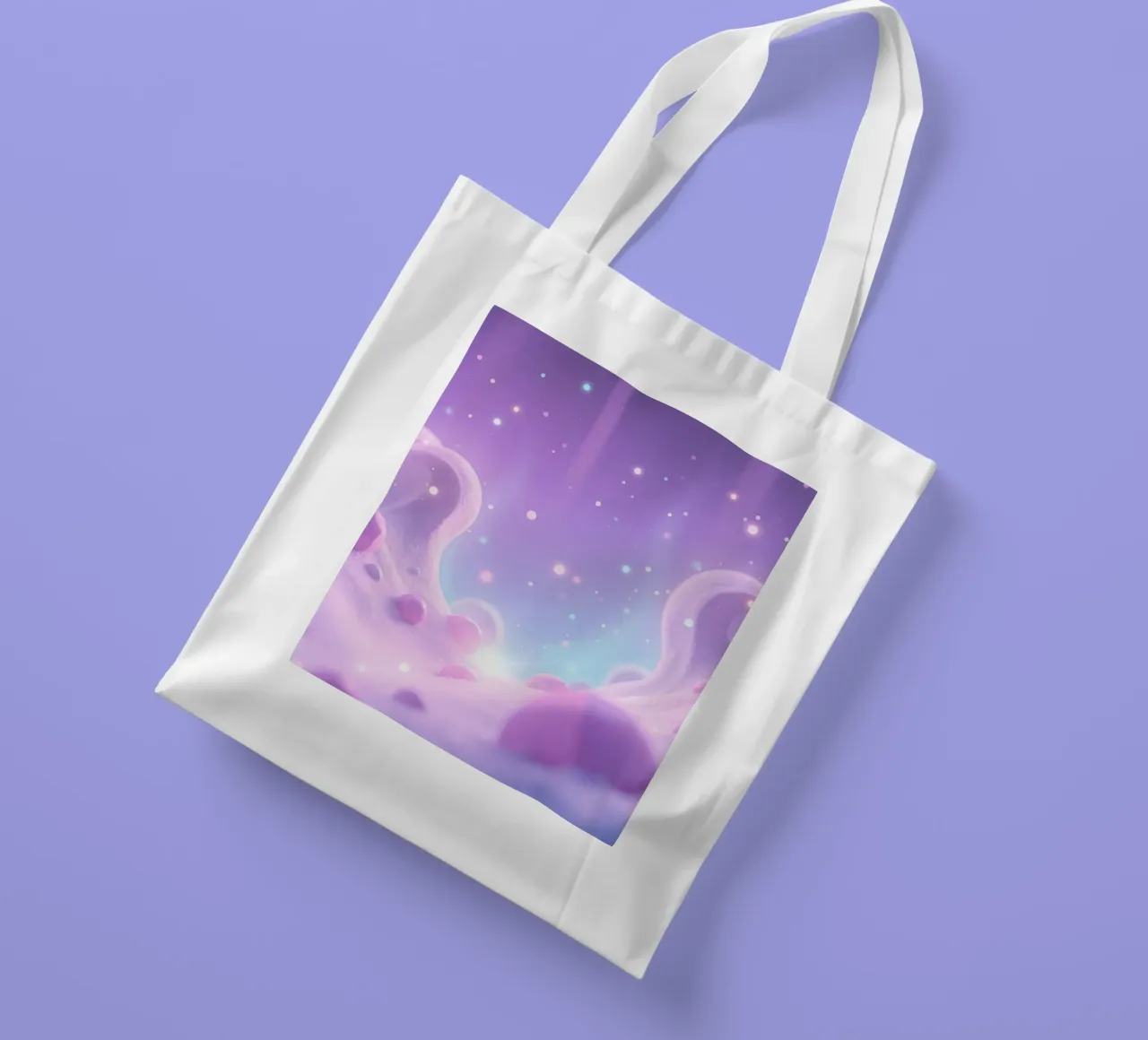 Scena morbida e pastello con volute astratte e bagliori. borsa in juta da DesignDoodle