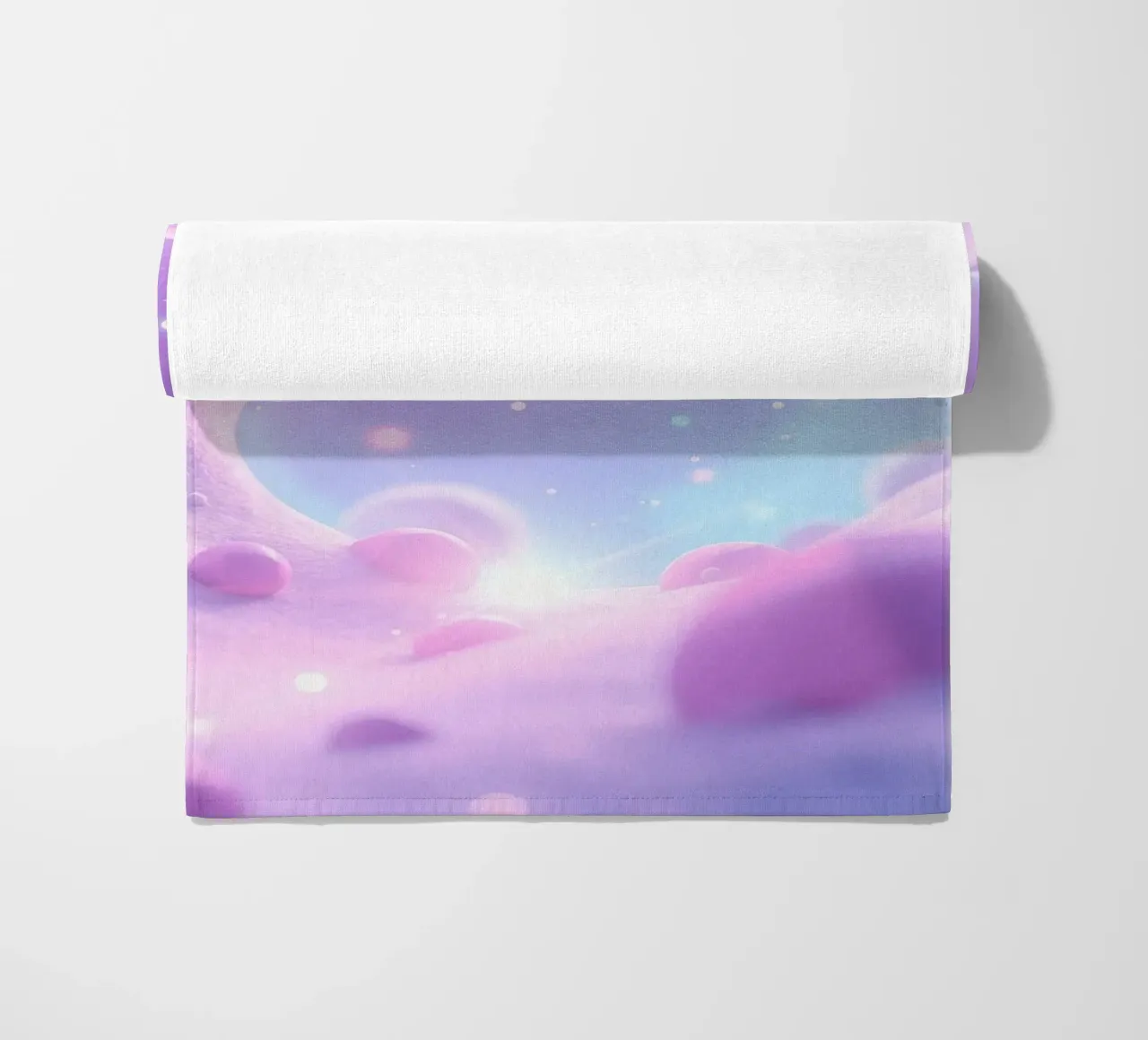 Scena morbida e pastello con volute astratte e bagliori. telo mare da DesignDoodle