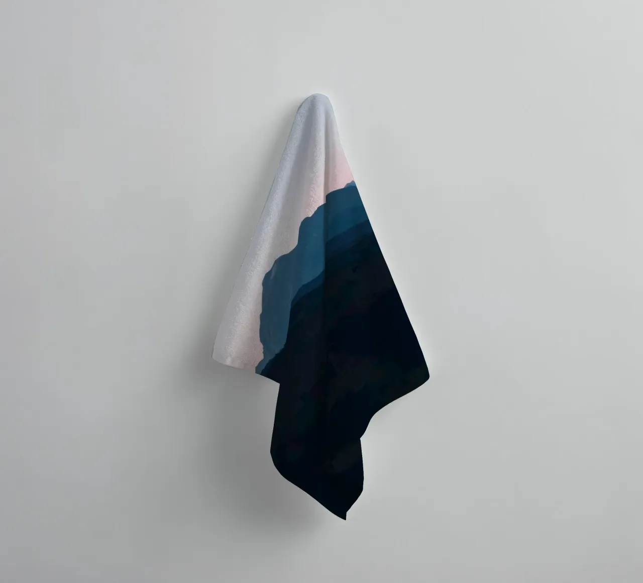 Serene mountain silhouettes at dusk create a tranquil feel towel by DesignDoodle