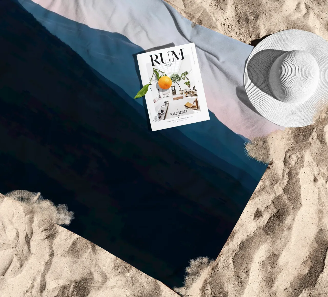 Serene mountain silhouettes at dusk create a tranquil feel beach towel by DesignDoodle