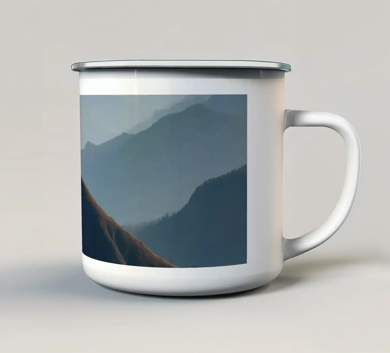 Paesaggio montano mozzafiato con i vivaci colori autunnali tazza in smalto da DesignDoodle